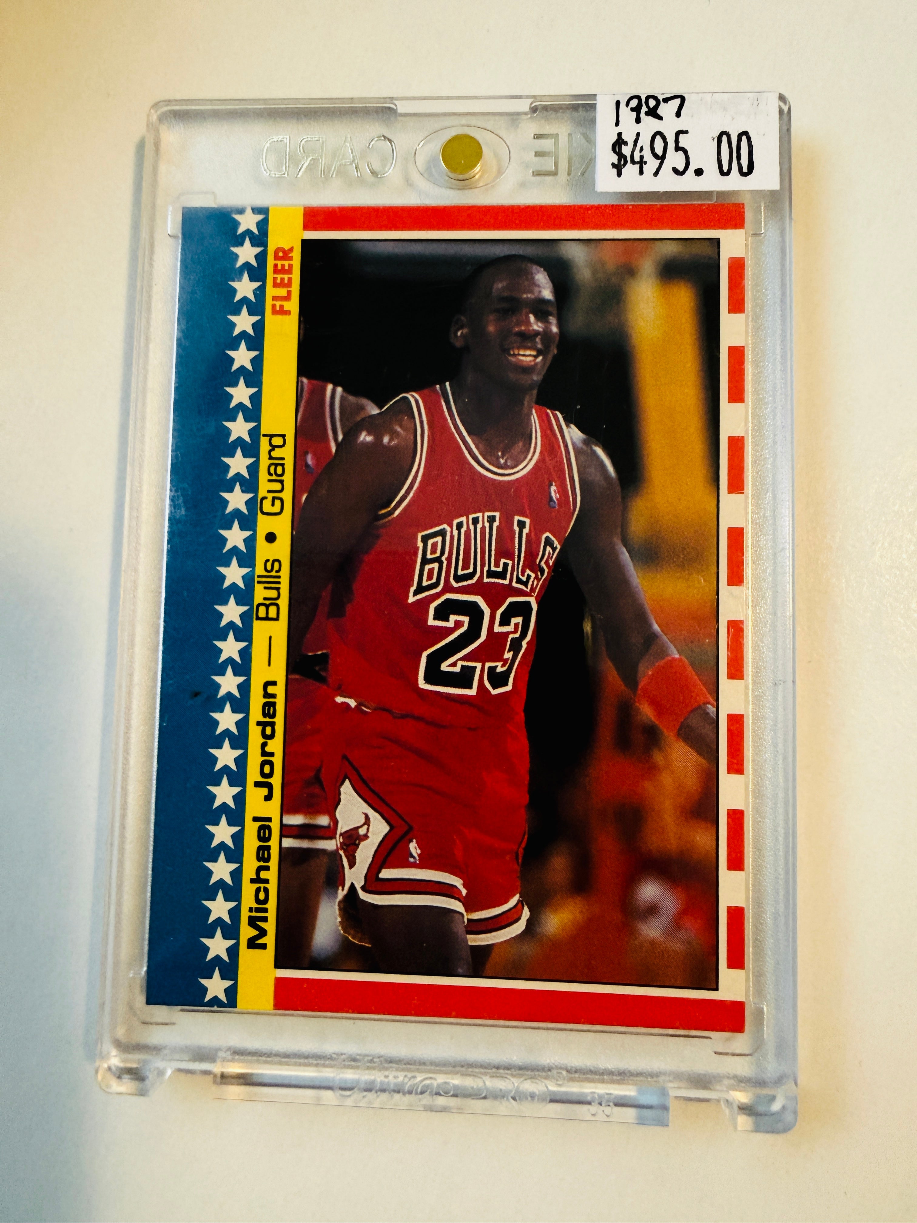 Michael Jordan Fleer sticker basketball card high grade 1987