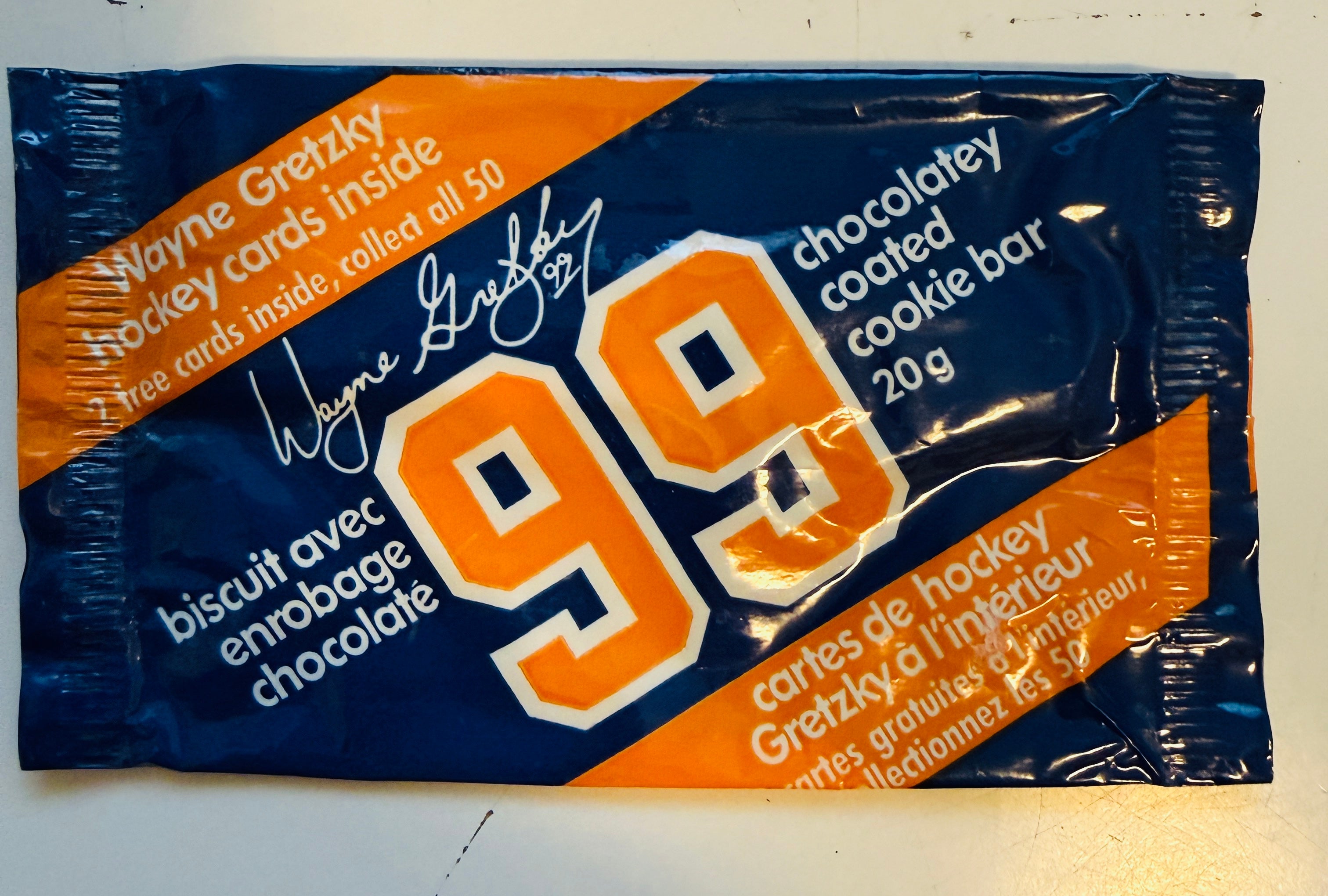 Wayne Gretzky NHL hockey chocolate bar wrapper 1980
