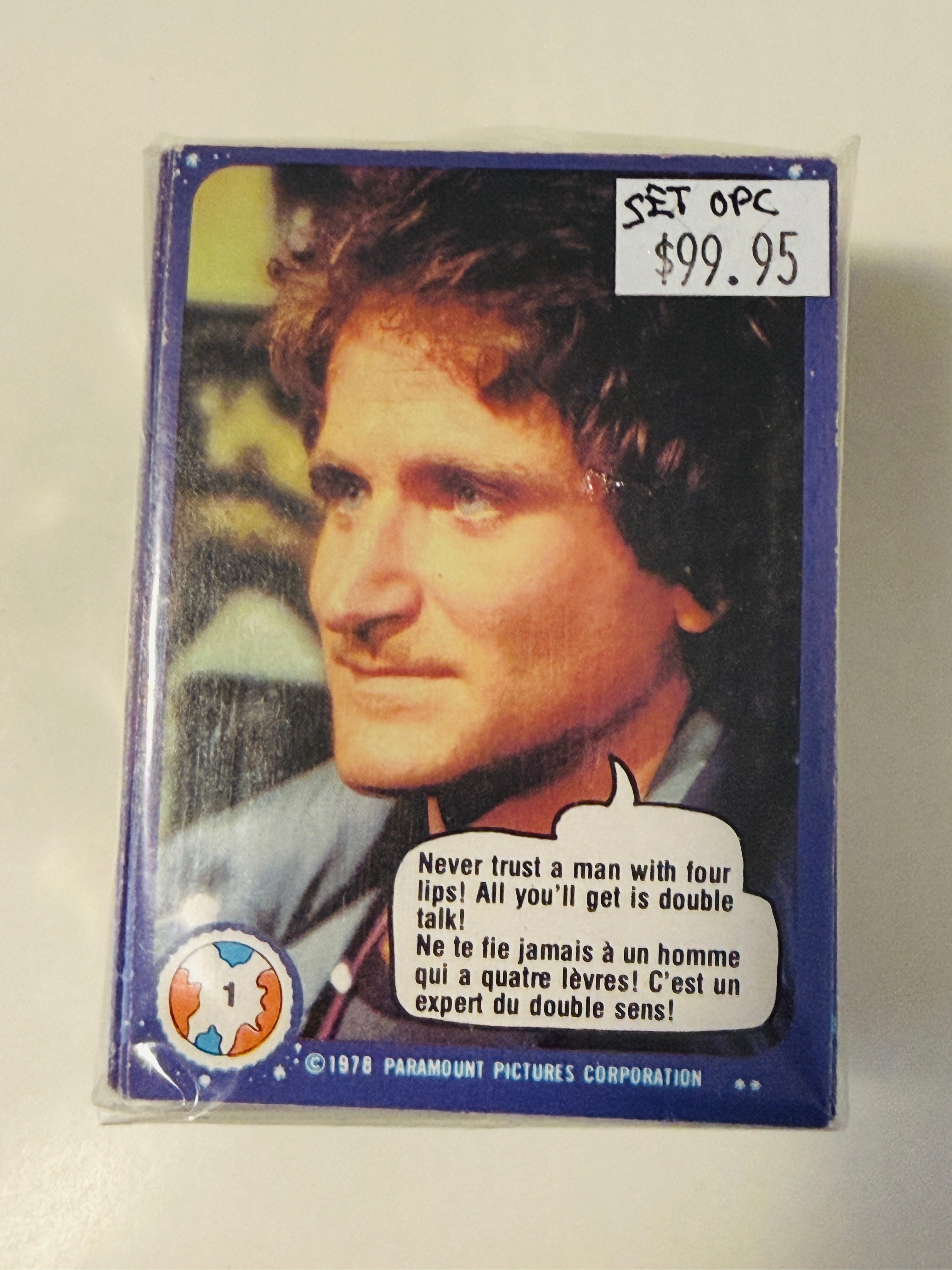 Mork and Mindy TV show vintage opc Canadian version cards and stickers set 1978