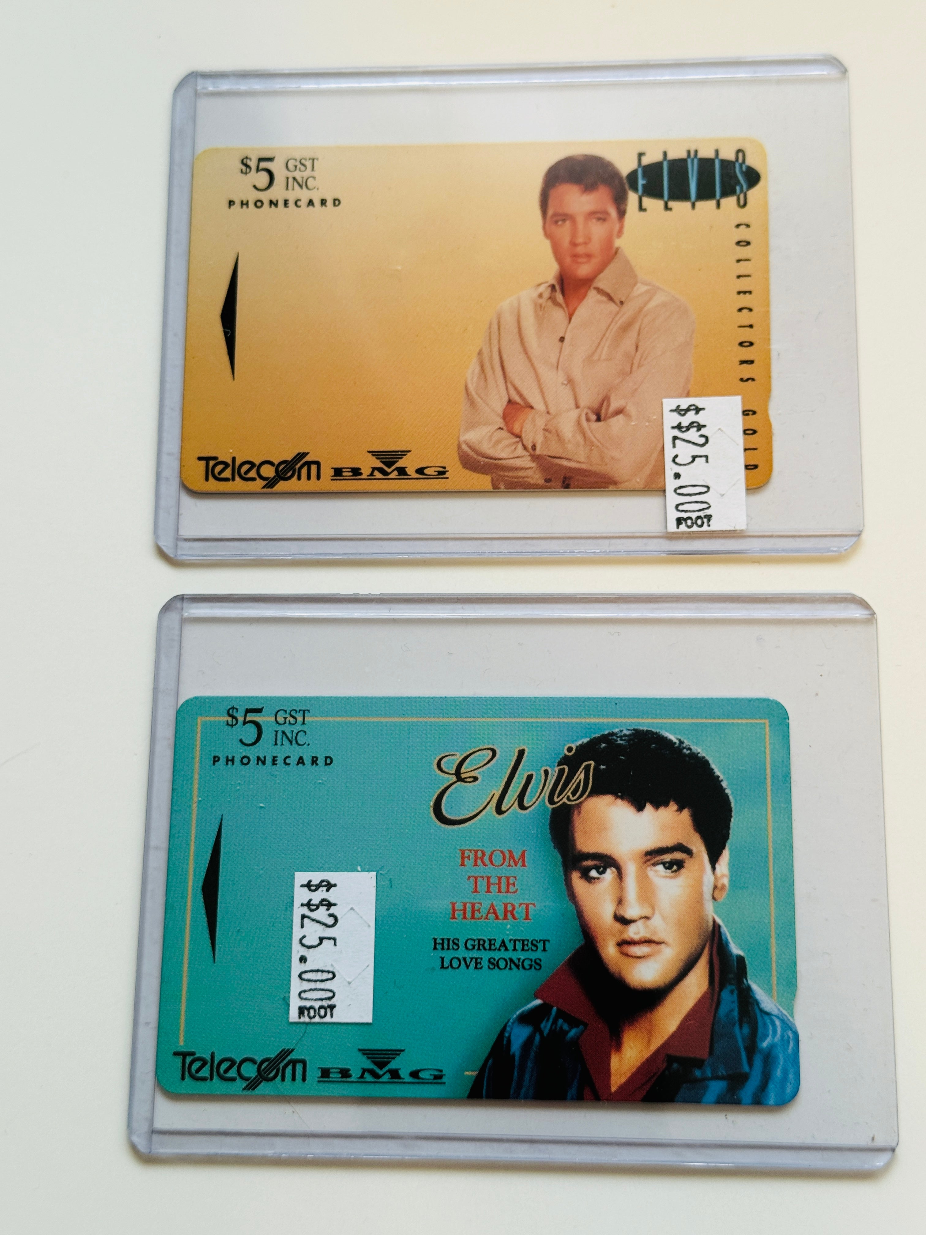 Elvis Two vintage phone cards lot deal 1990s.