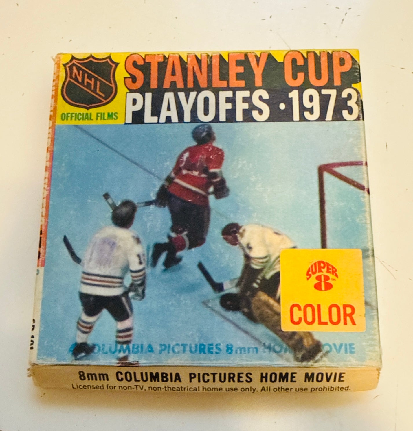 NHL hockey Stanley Cup playoffs, rare super 8 film reel in box 1973
