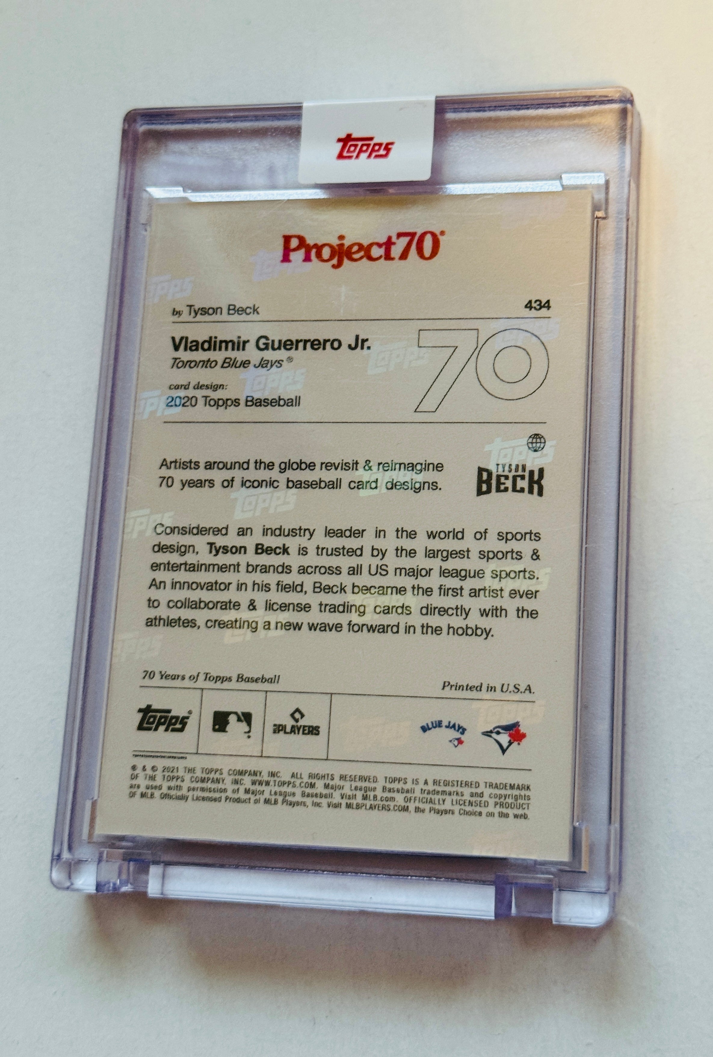 Blue Jays Vladimir Guerrero Junior rare project 70 limited issued card from Topps 2021