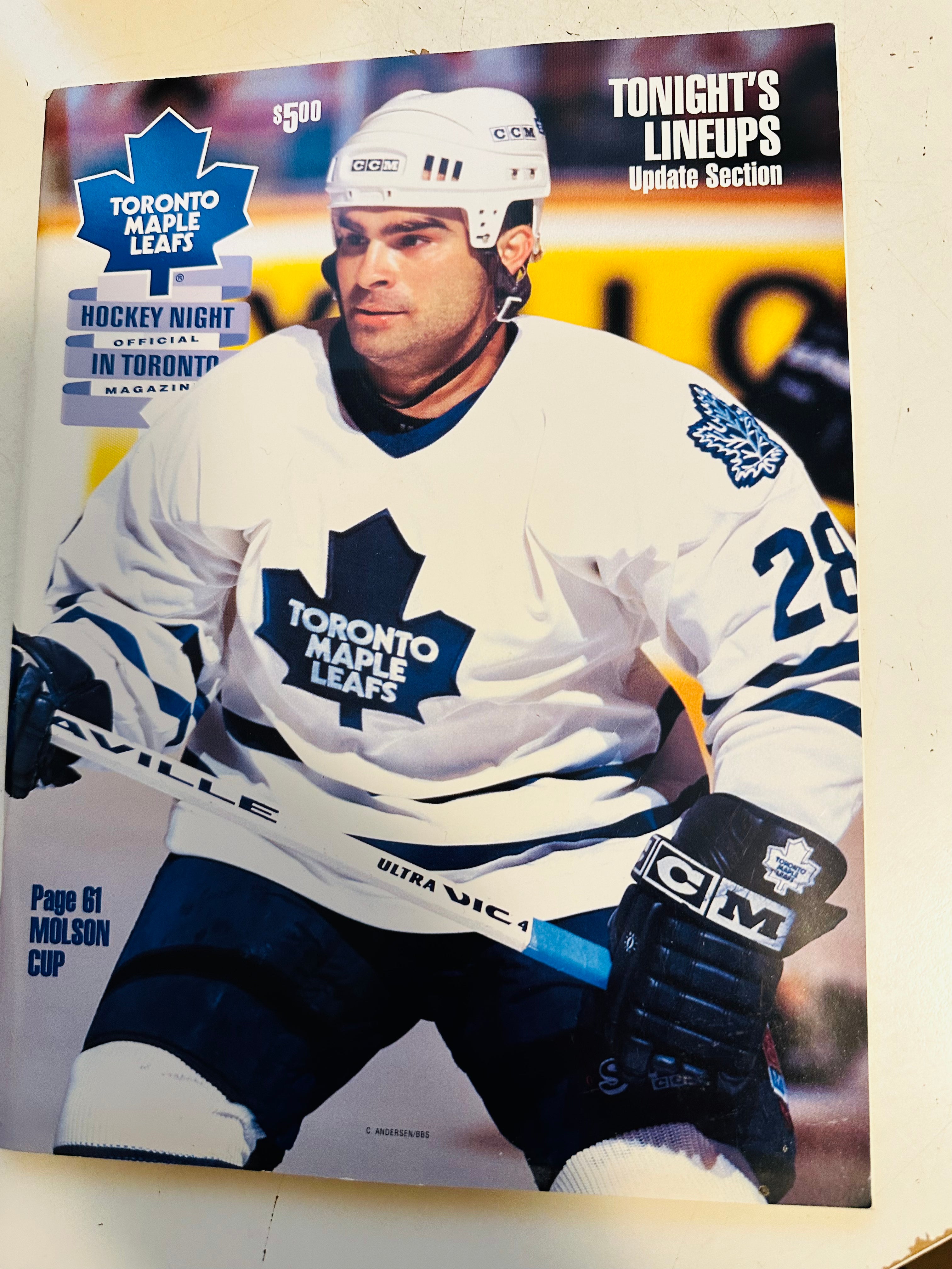 Toronto Maple Leafs vintage program with ticket 1995