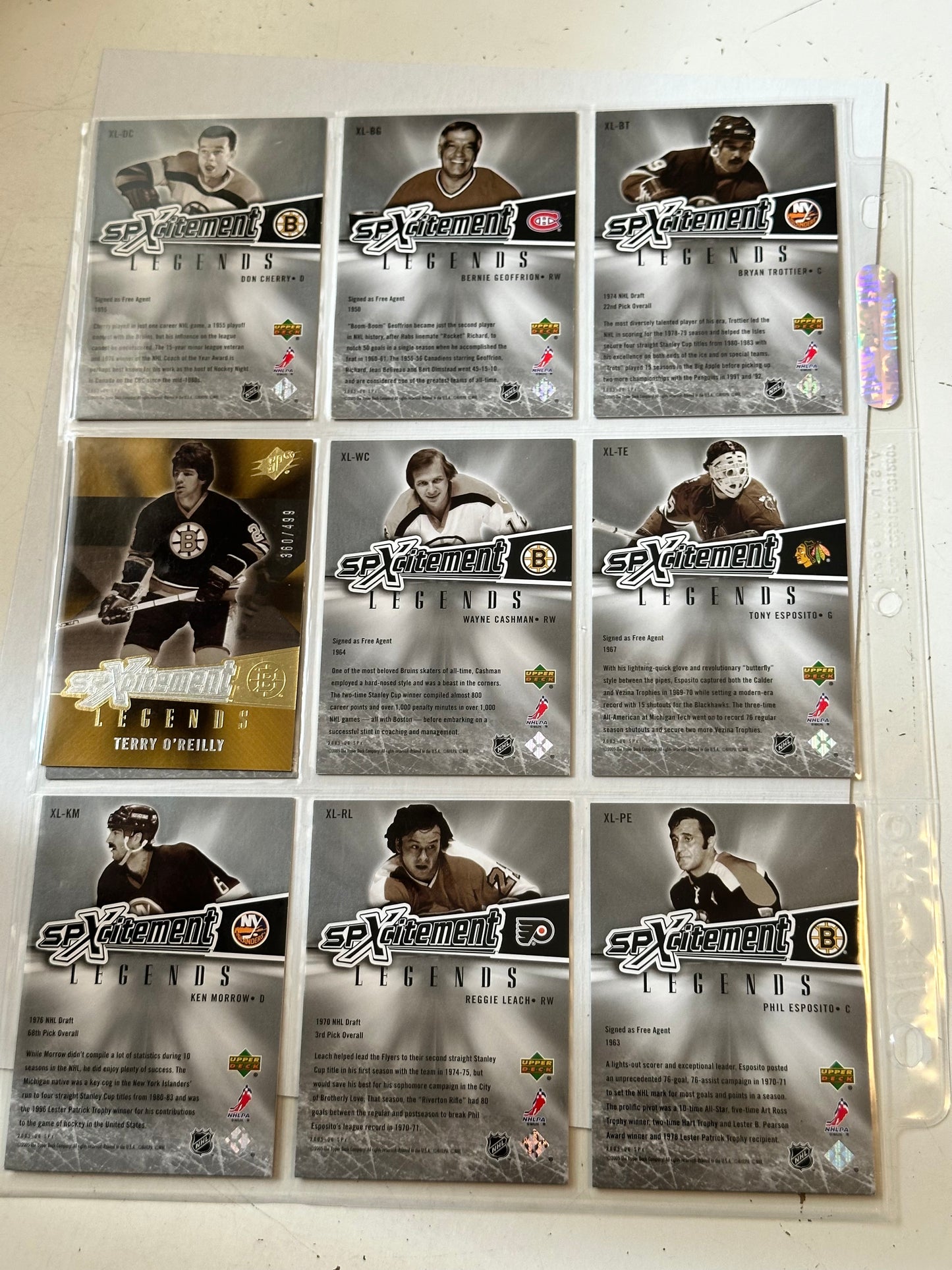 Upper deck excitement hockey 9 insert cards lot deal 2005-06