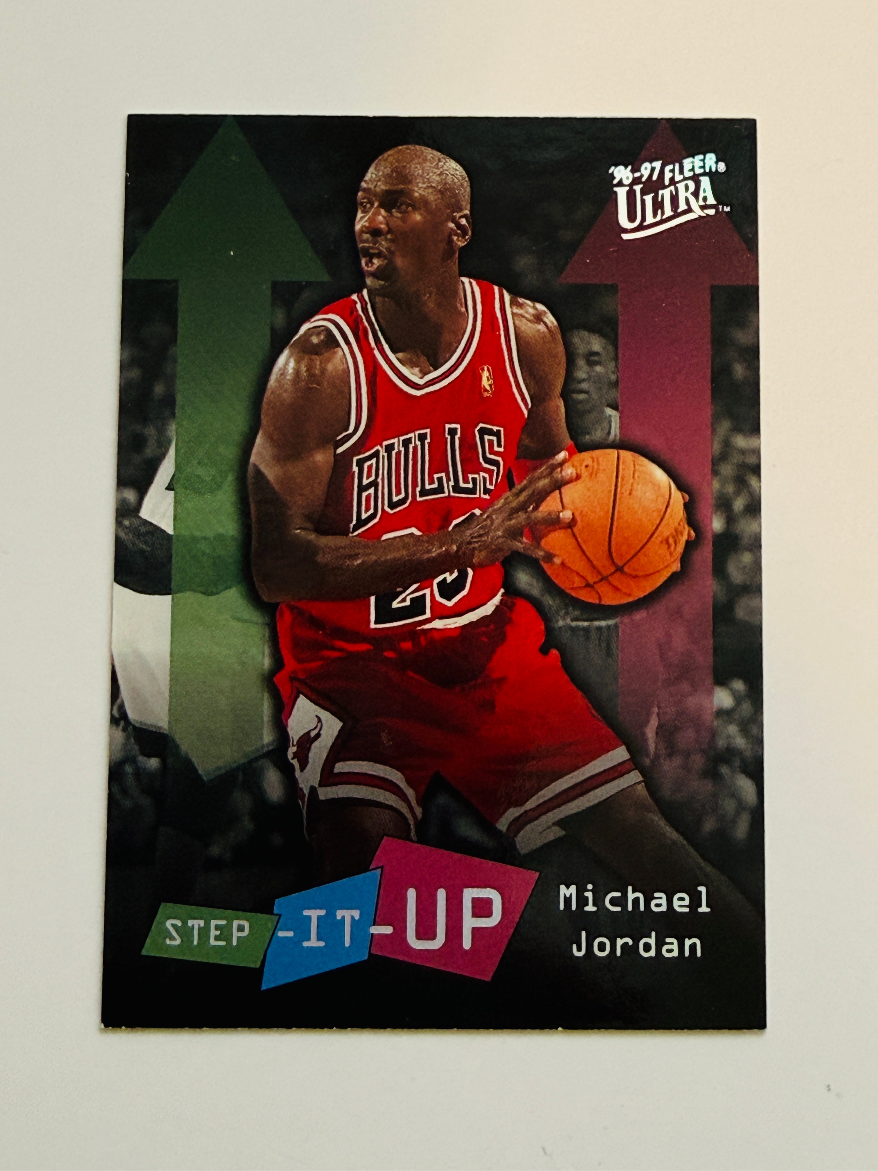 Michael Jordan fleer ultra step it up insert basketball card 1997
