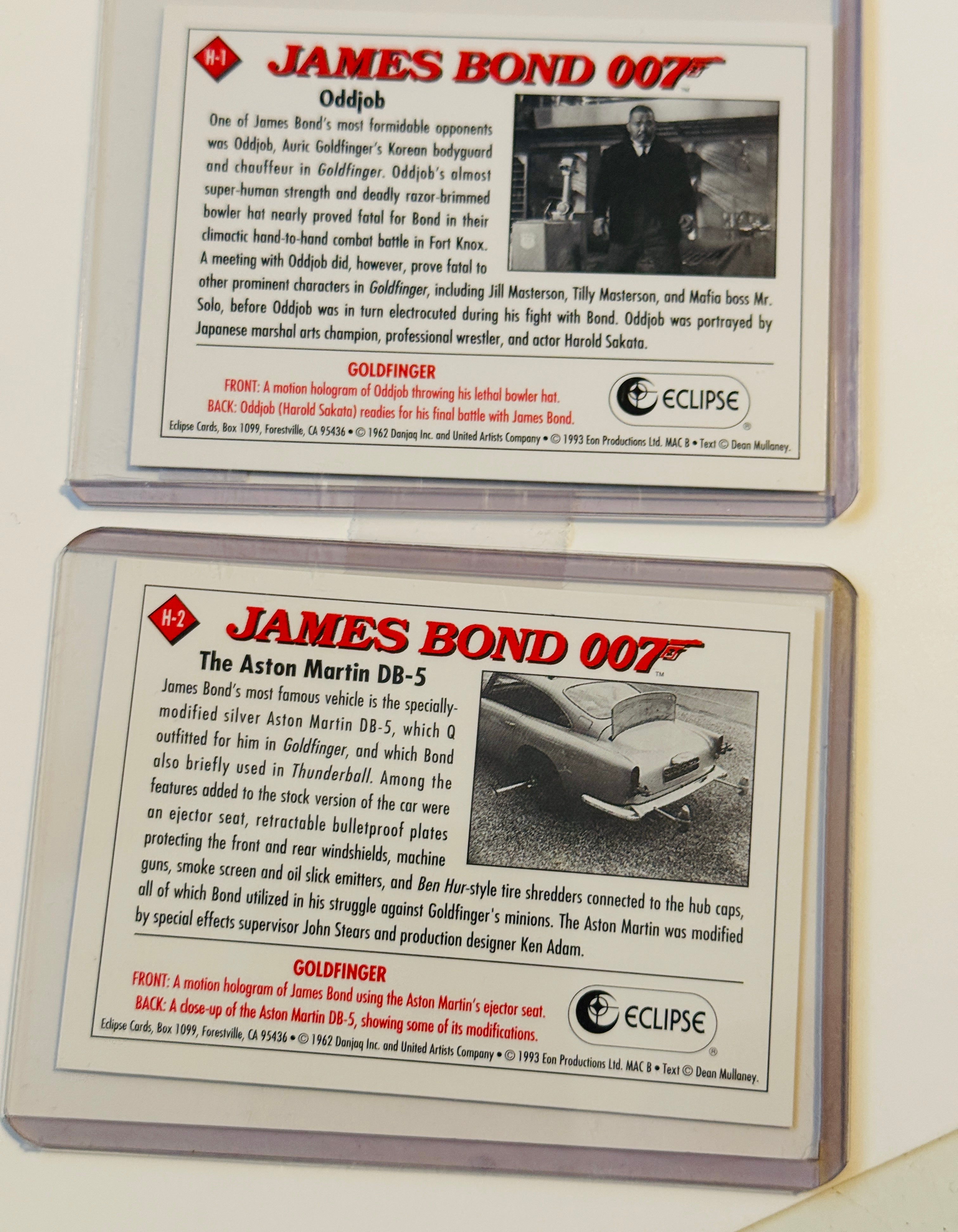 James Bond movies two rare foil, hologram inserts cards, 1990s