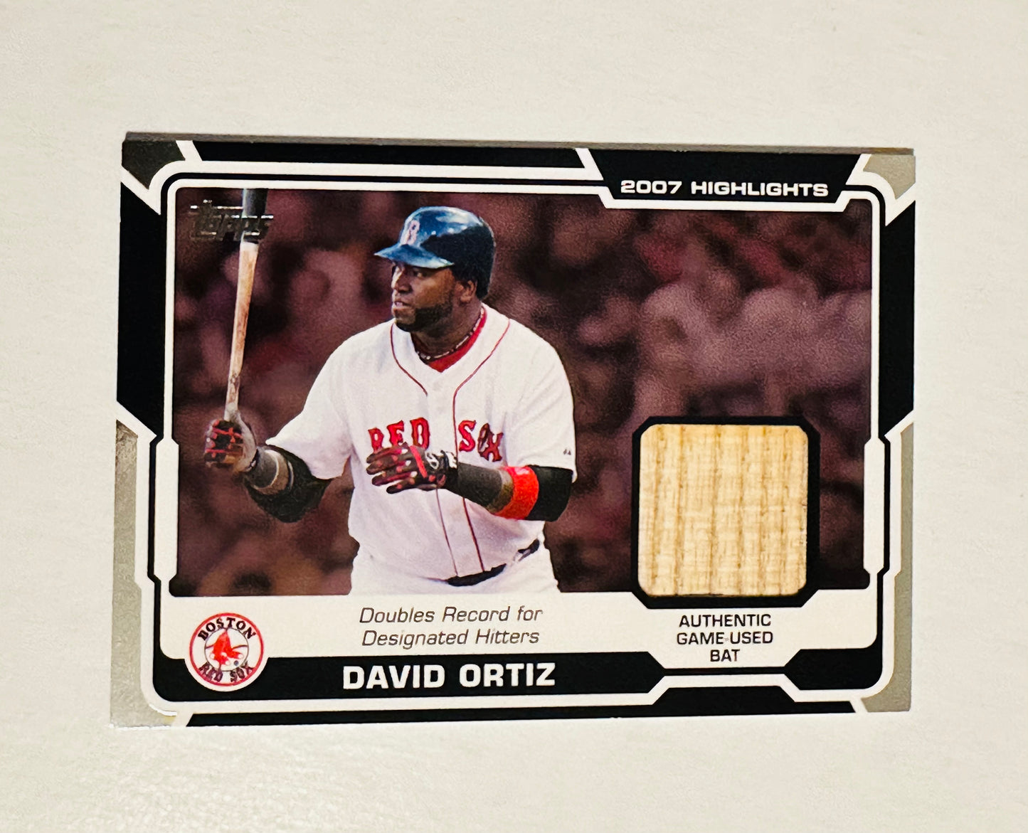 David Ortiz baseball bat insert memorabilia card