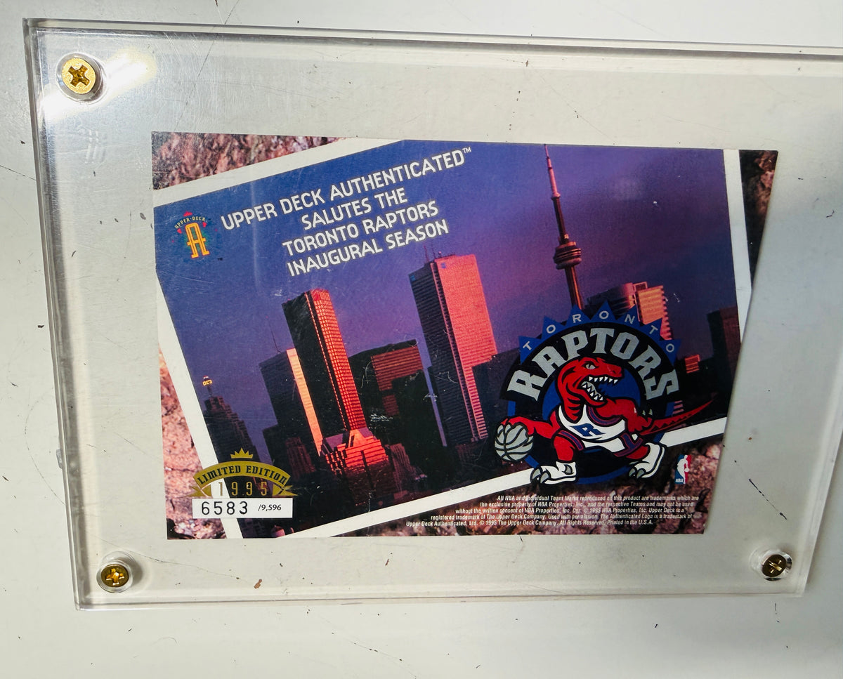 Toronto Raptors basketball first  year rare commemorative 4 x 6 card numbered in holder 1995