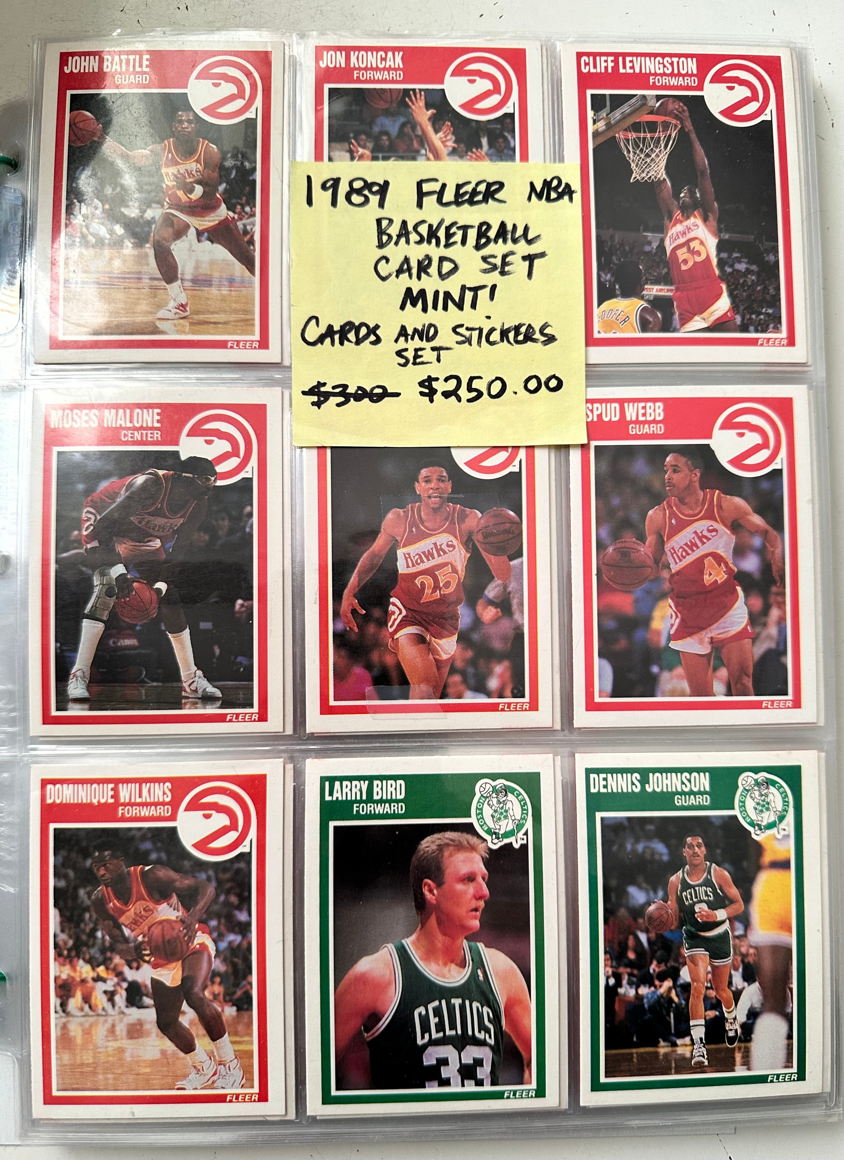1989 Fleer Basketball cards and stickers set in pages