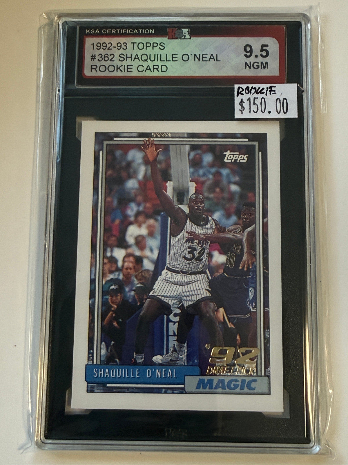 Shaq Topps rookie card high grade 9.5 from 1992