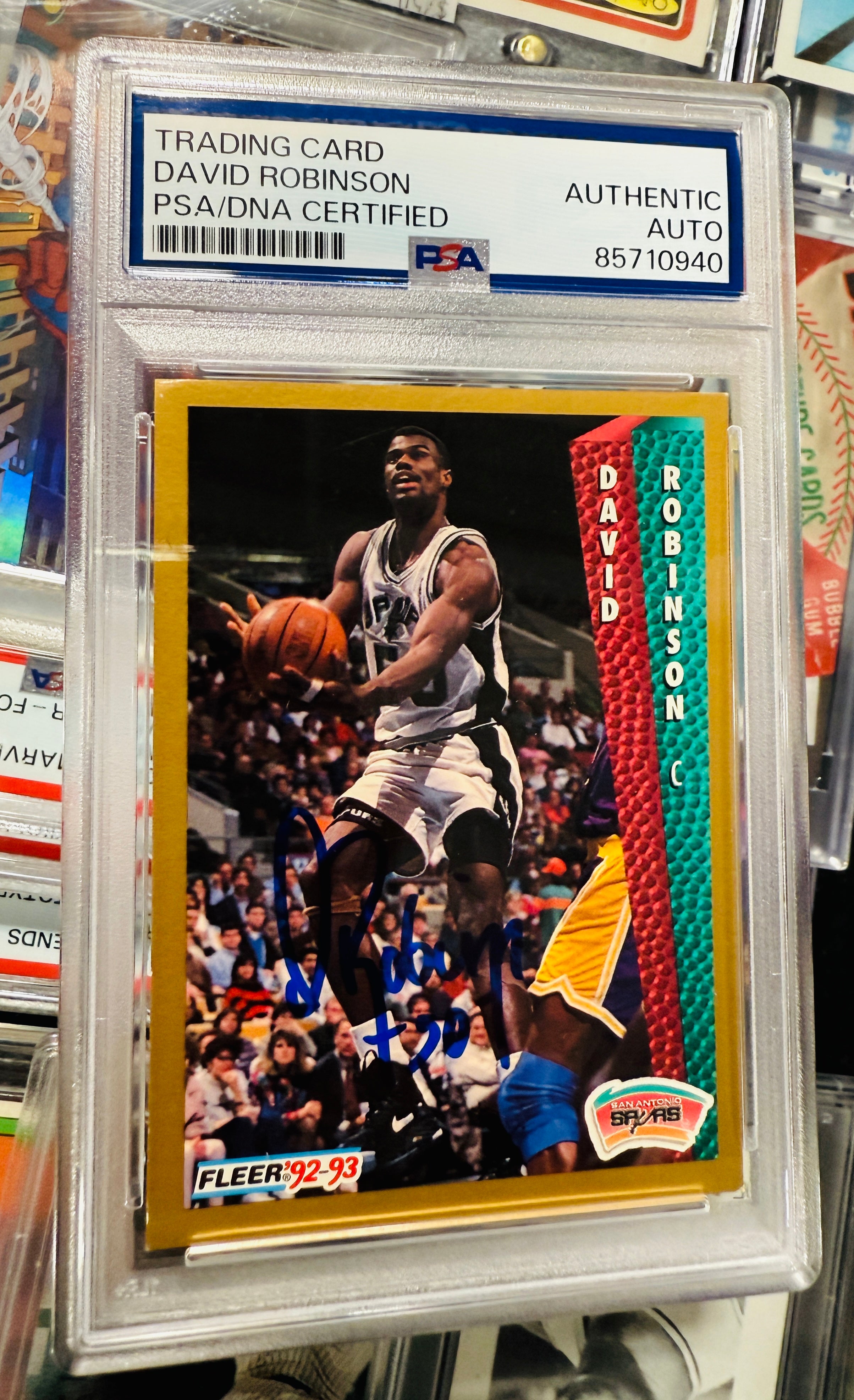 David Robinson, NBA legends autographed card certified by PSA/DNA