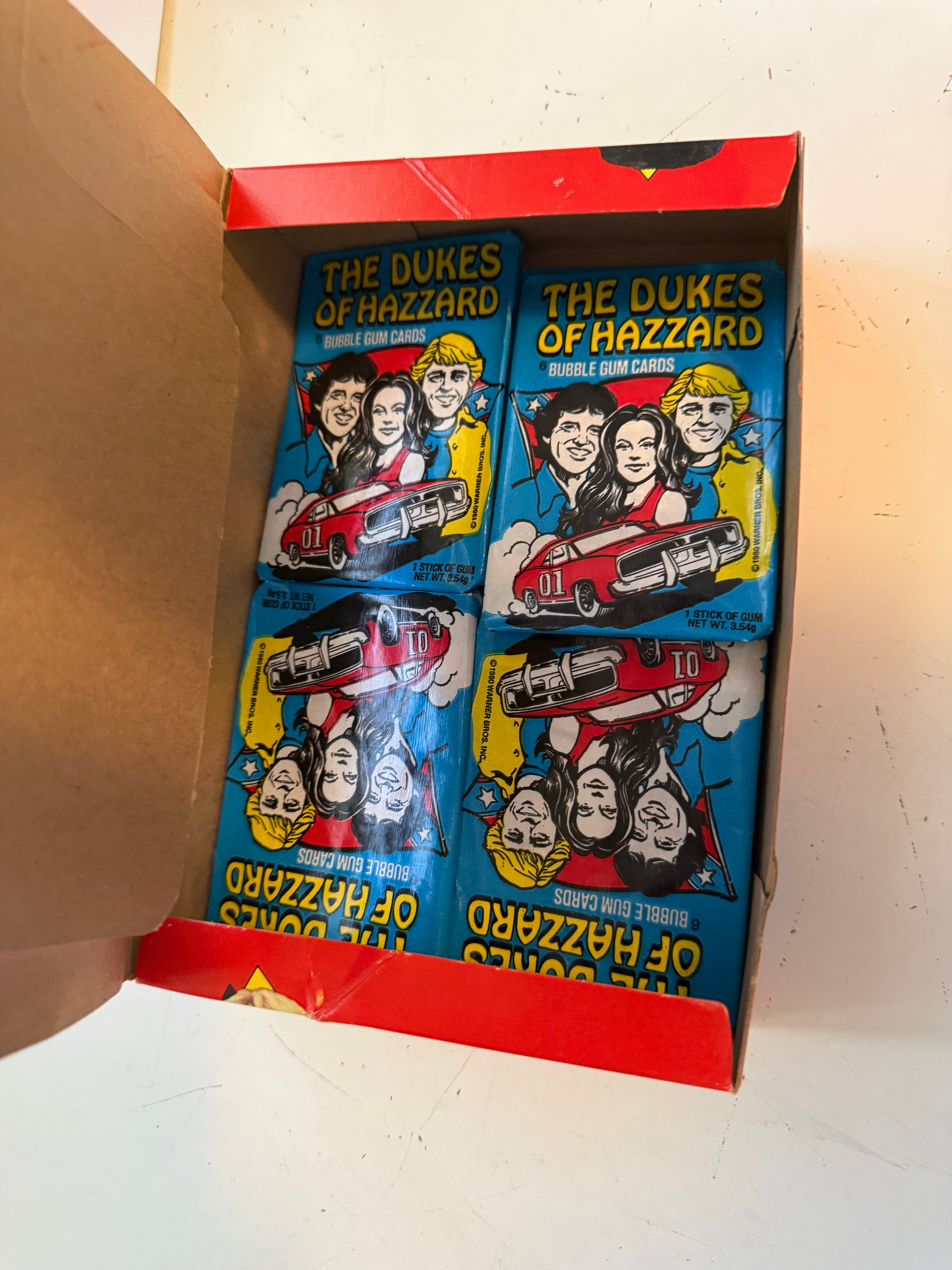 Dukes of Hazzard TV show rare empty display box with 8 wrappers 1980