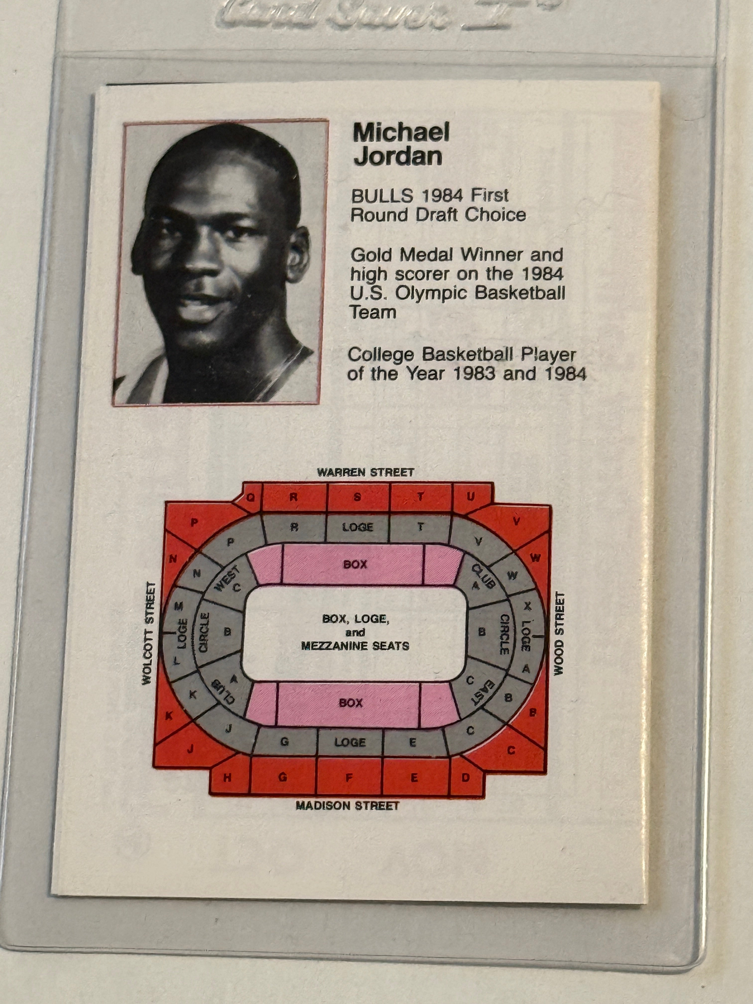 1984/85 Michael Jordan rookie Chicago Bulls rare pocket schedule