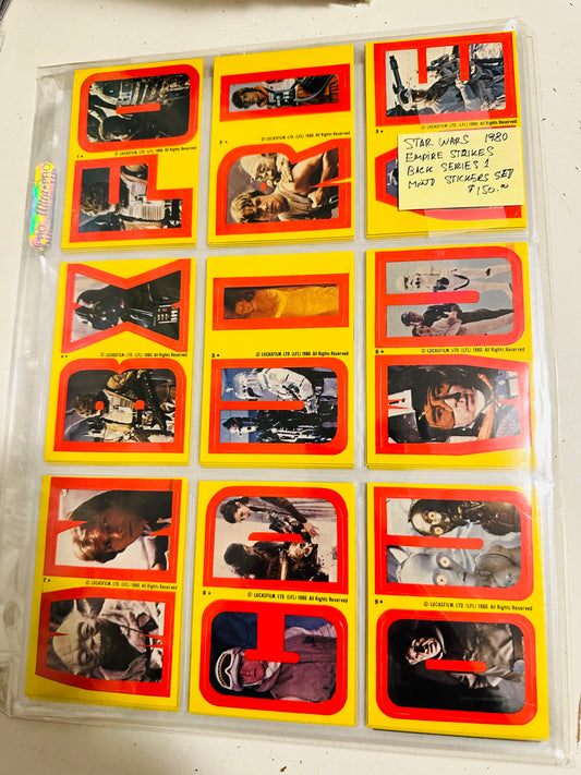 Star Wars Empire Strikes Back high grade condition series 1 stickers set 1980