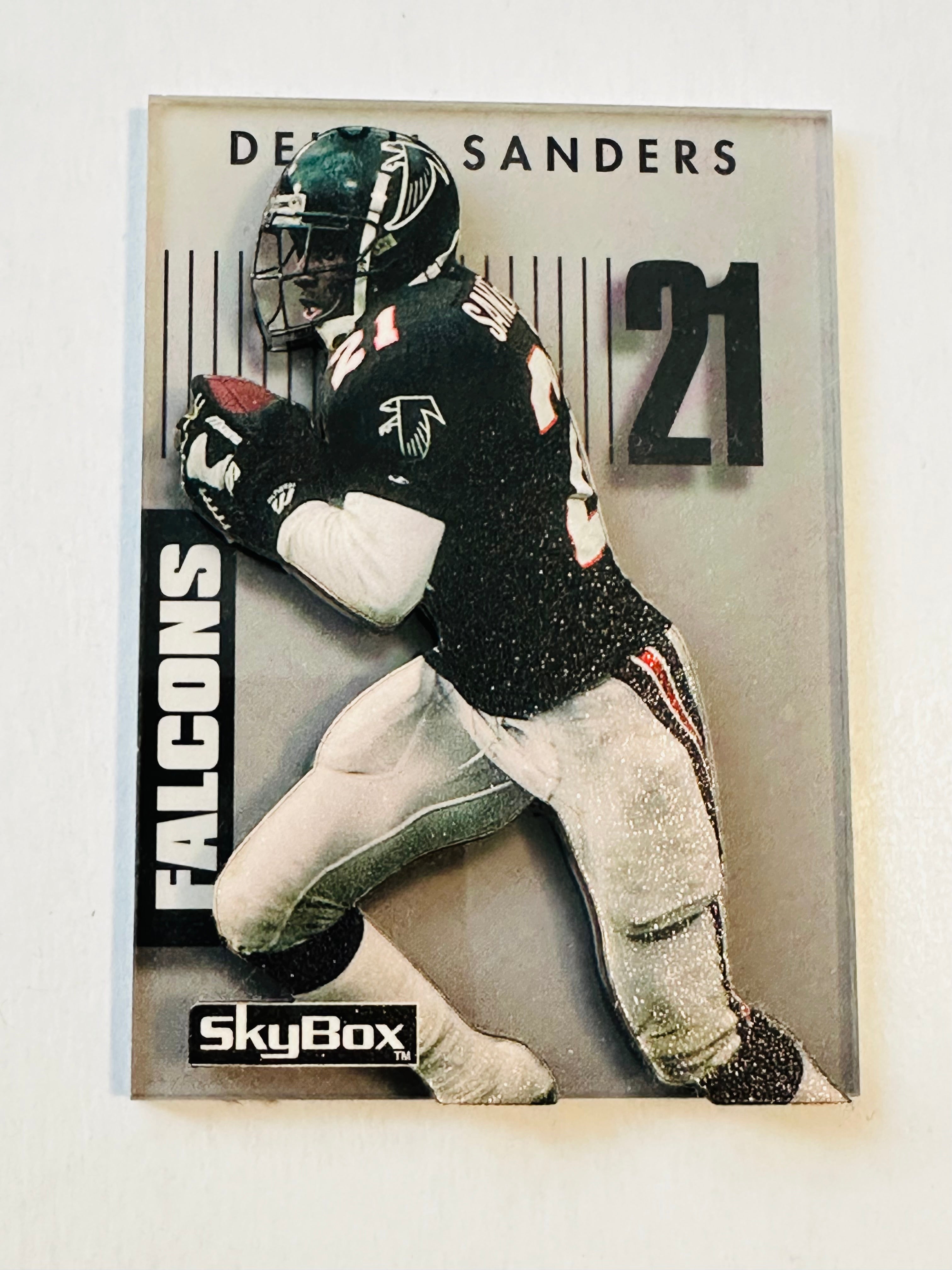 Deion Sanders football legend where Atlanta Hawks handmade acrylic football card 1992