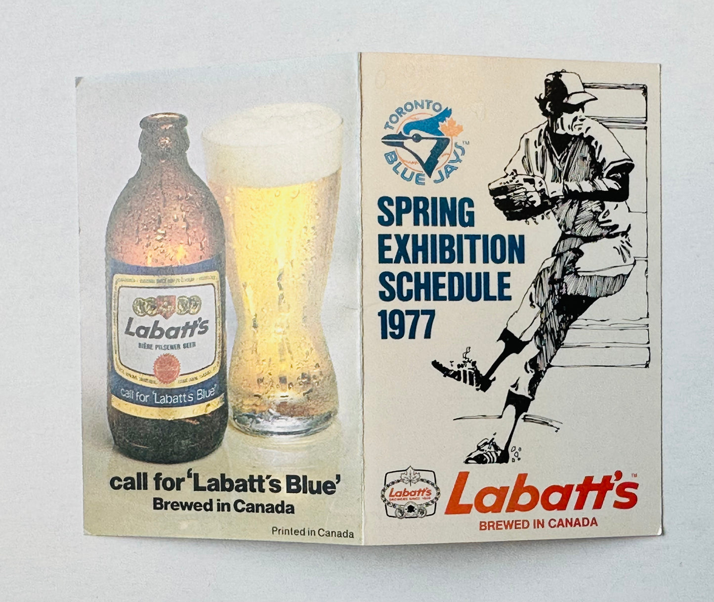 Toronto Blue Jays baseball first year spring training pocket schedule 1977