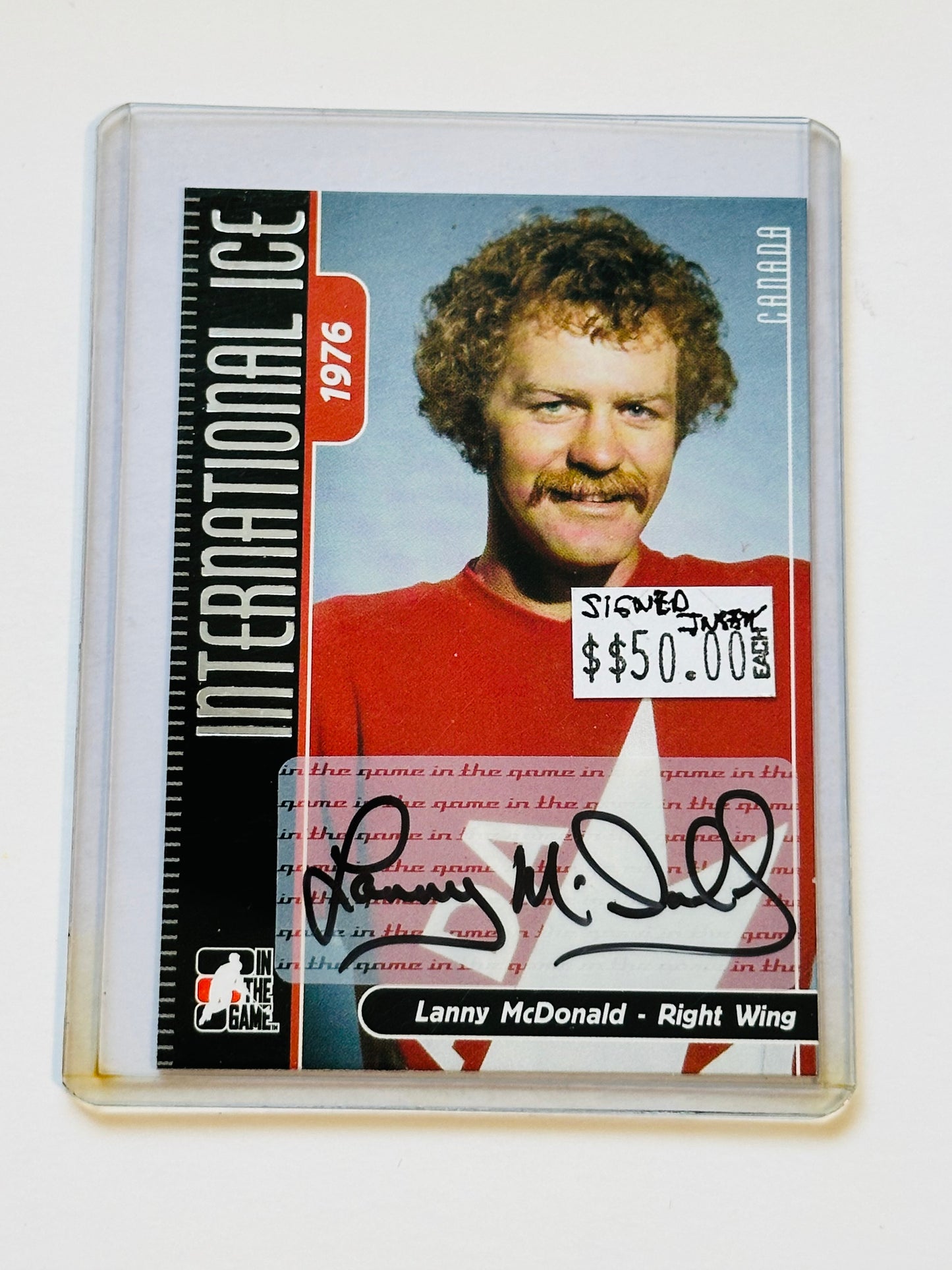 Lanny McDonald Calgary Flames autographed insert card verified on back