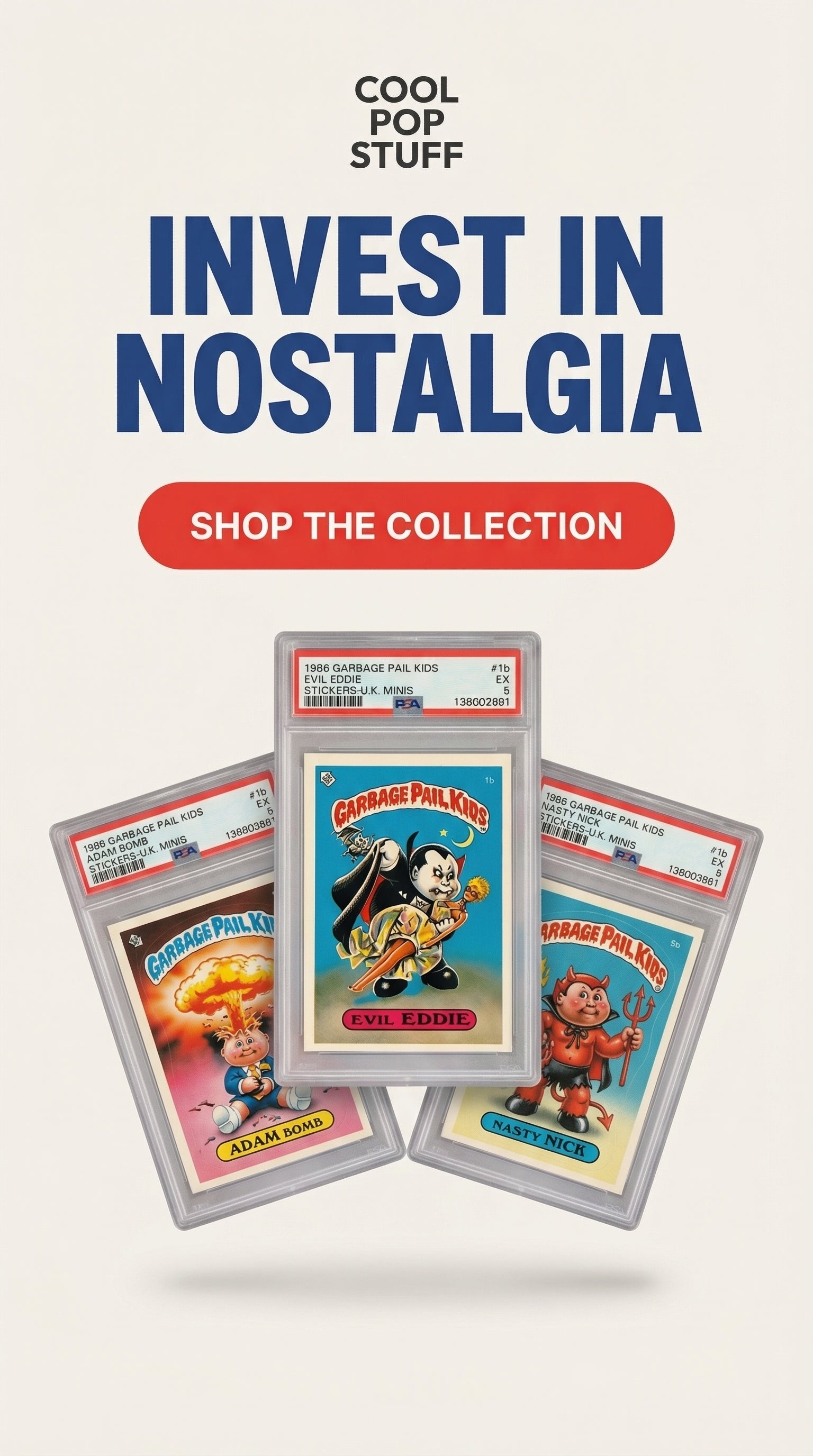 Garbage Pail Kids Evil Eddie vintage PSA graded UK sticker card 1986