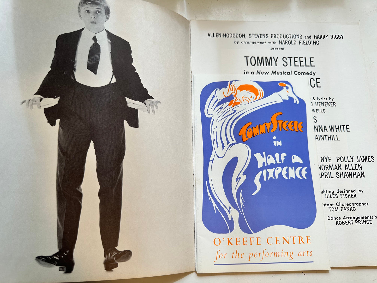 Tommy Steele Half a Sixpence play program with playbill booklet 1969/70