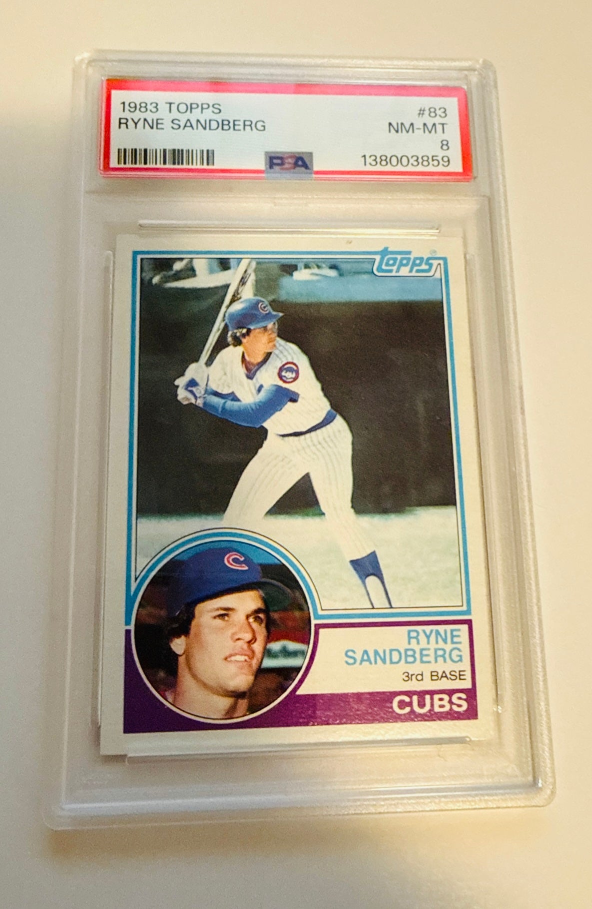 Ryne Sandberg Topps rookie card PSA 8