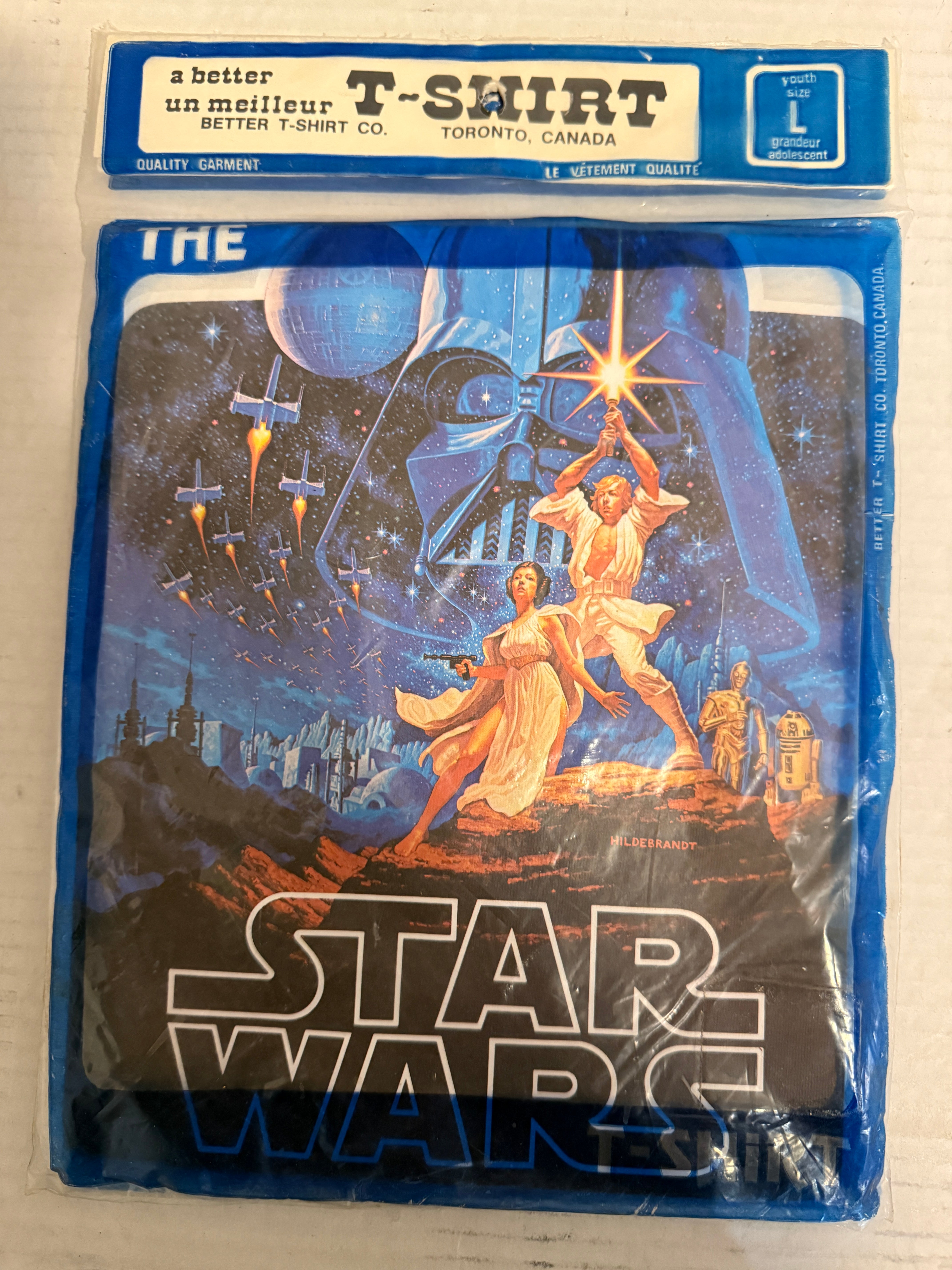 Star Wars rare original iron on T-shirt sealed in bag 1977