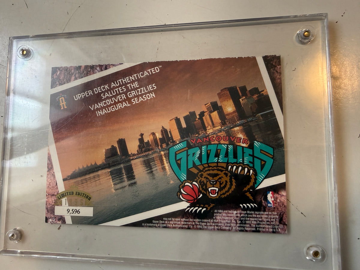 Toronto Raptors basketball first  year rare commemorative 4 x 6 card numbered in holder 1995
