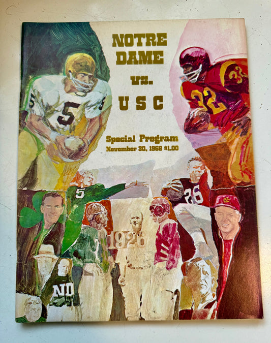 Notre Dame vs USC football game program with OJ Simpson 1968