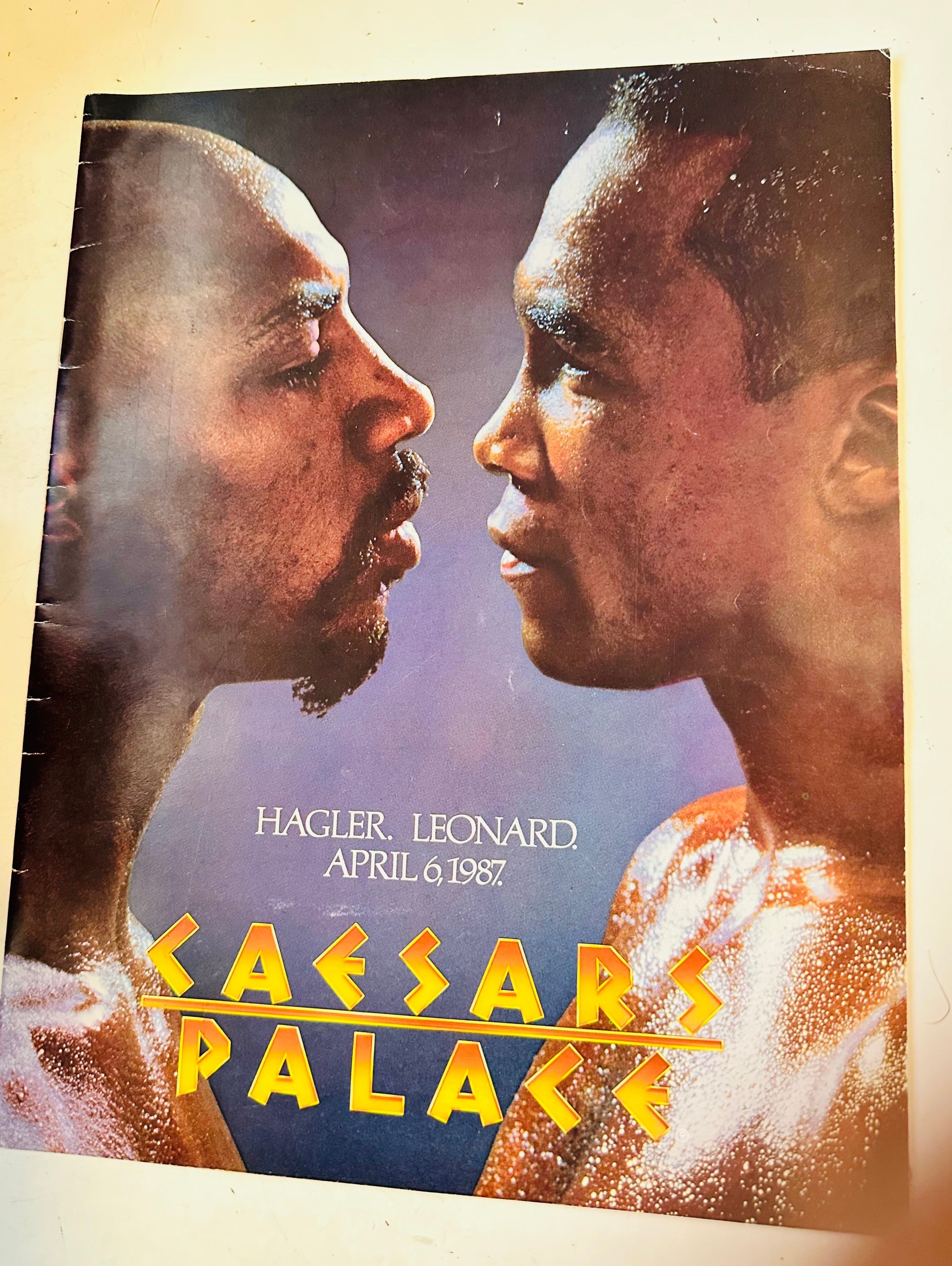 Caesars Palace boxing program Hagler versus Leonard, 1987