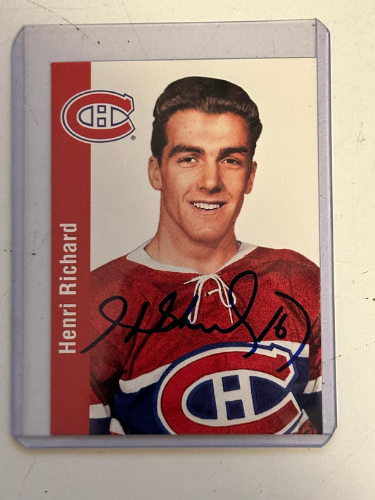 Henri Richard autograph hockey card with COA