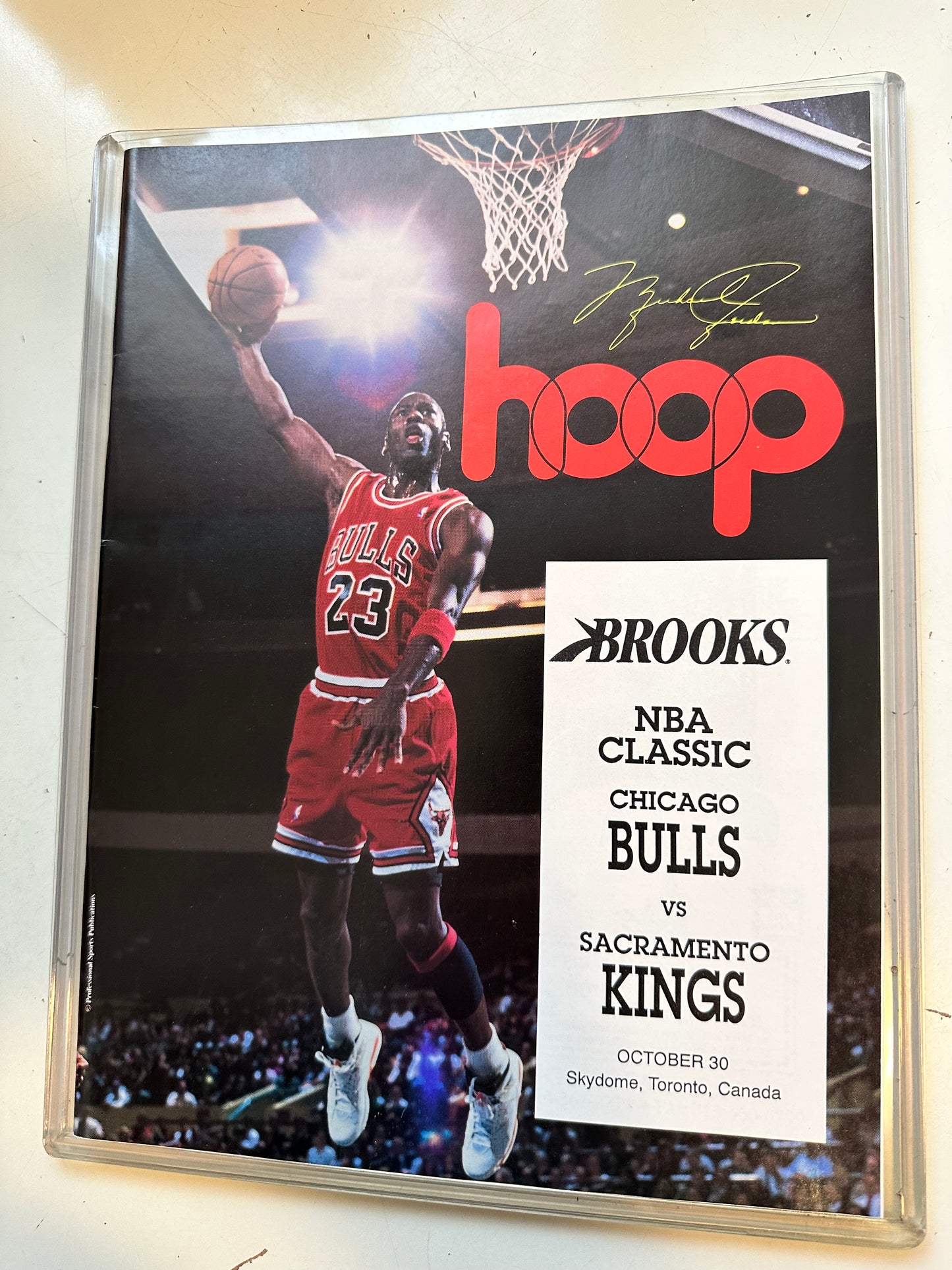 1992 Hoops basketball program Jordan cover Bulls Vs Kings NM condition