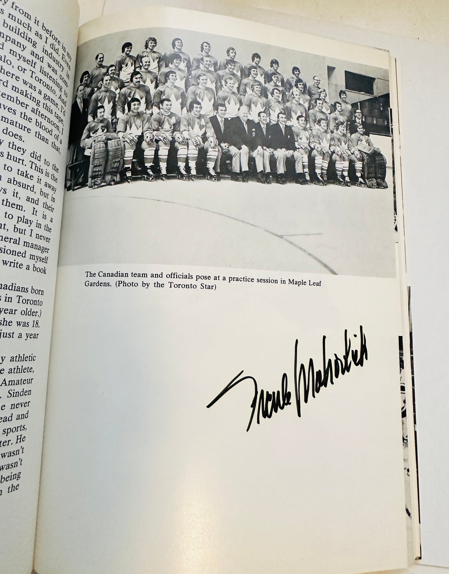 Frank Mahovlich autographed Canada versus Russia hockey book sold with COA