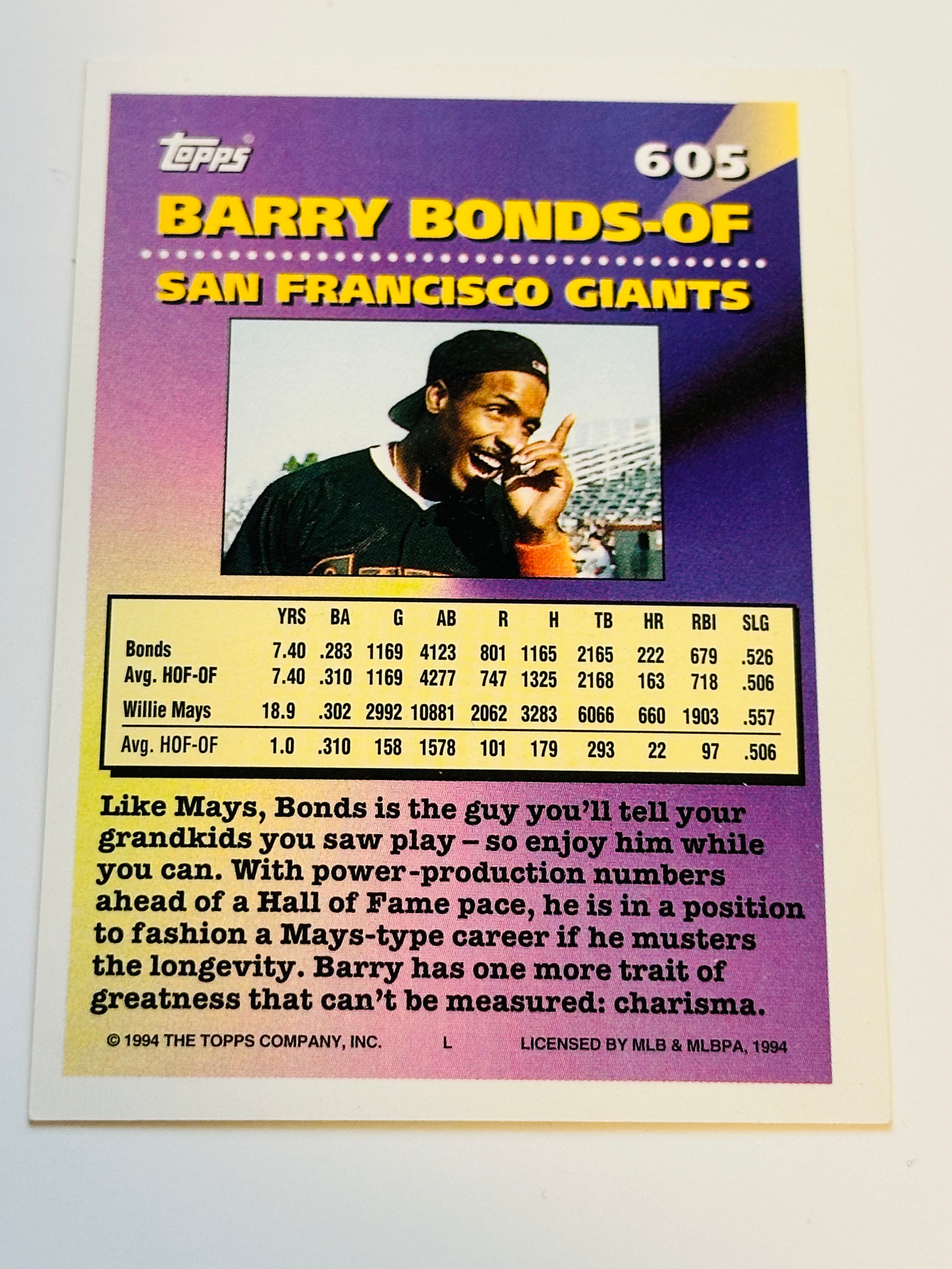 Barry Bonds Baseball legend autograph card with COA