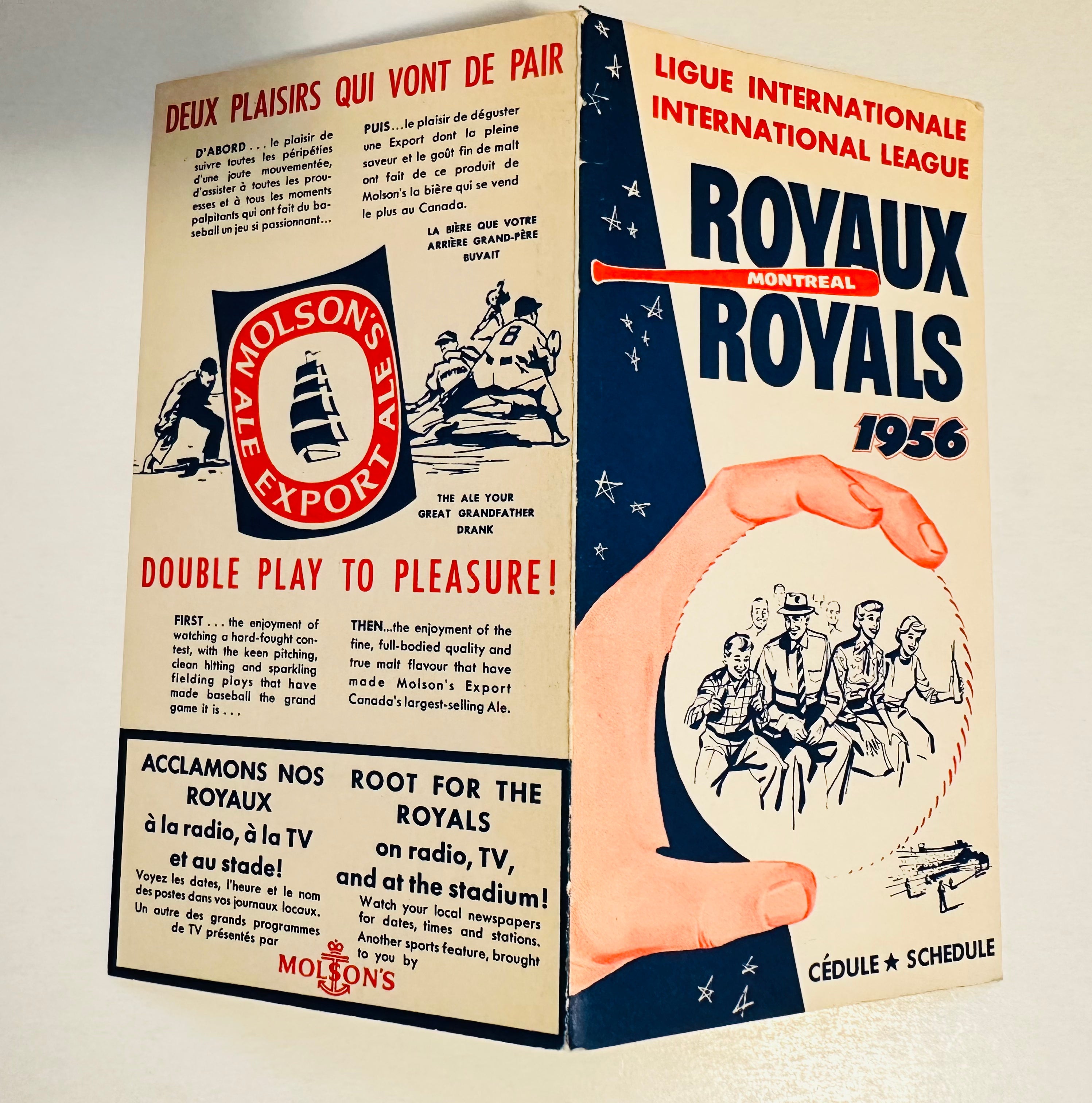 Montreal Royals baseball rare schedule 1956