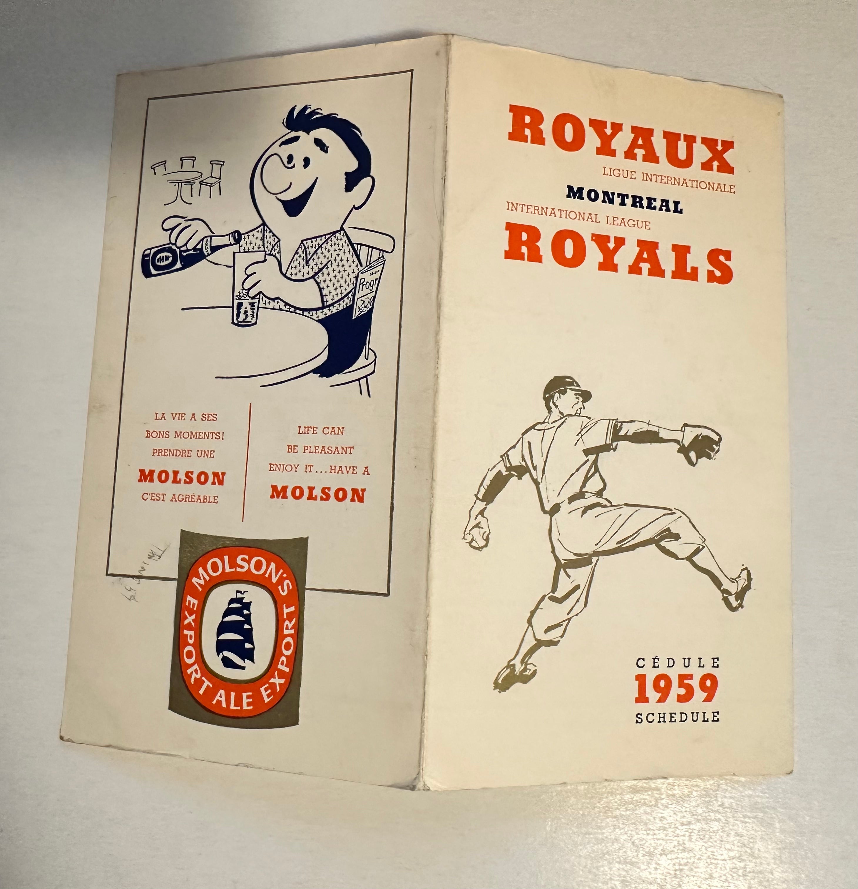 Montreal, Royals baseball, rare schedule 1959