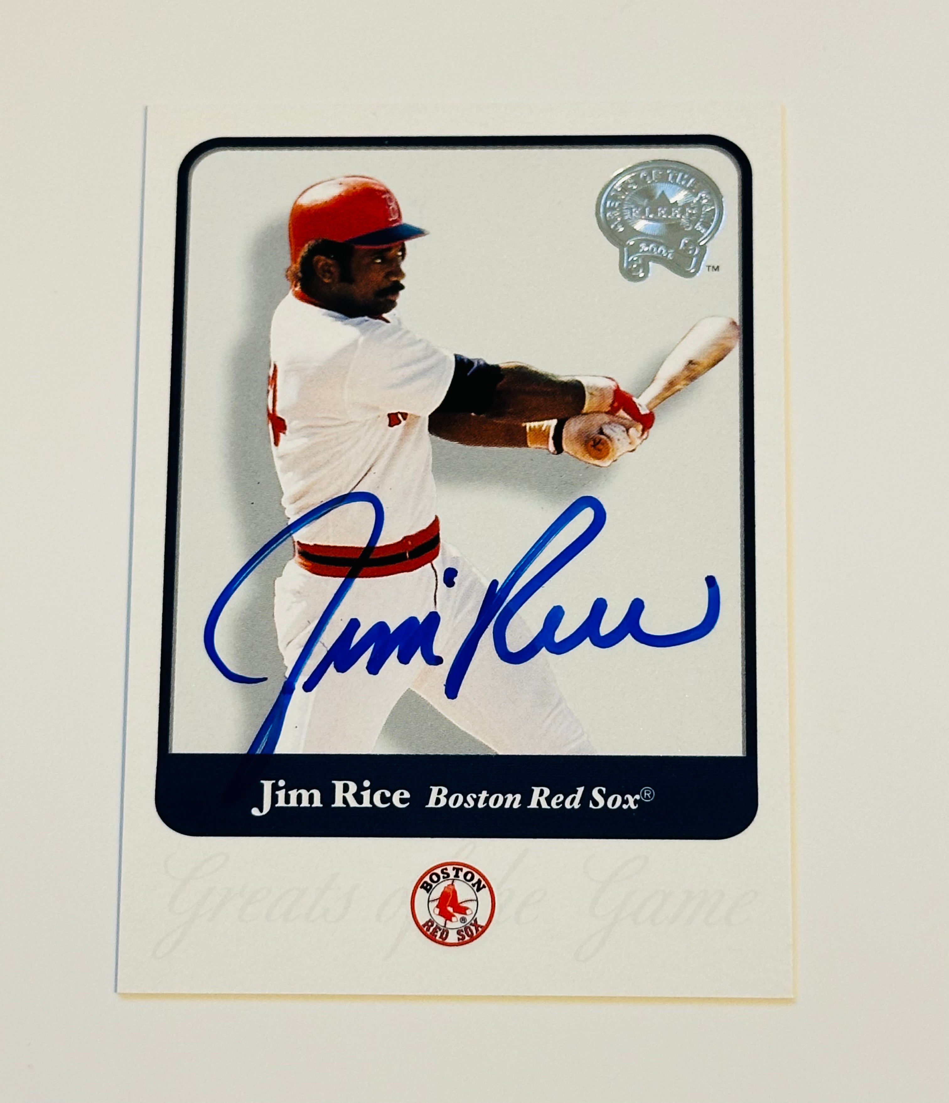 Jim Rice Boston Red Sox baseball legend autograph card with COA
