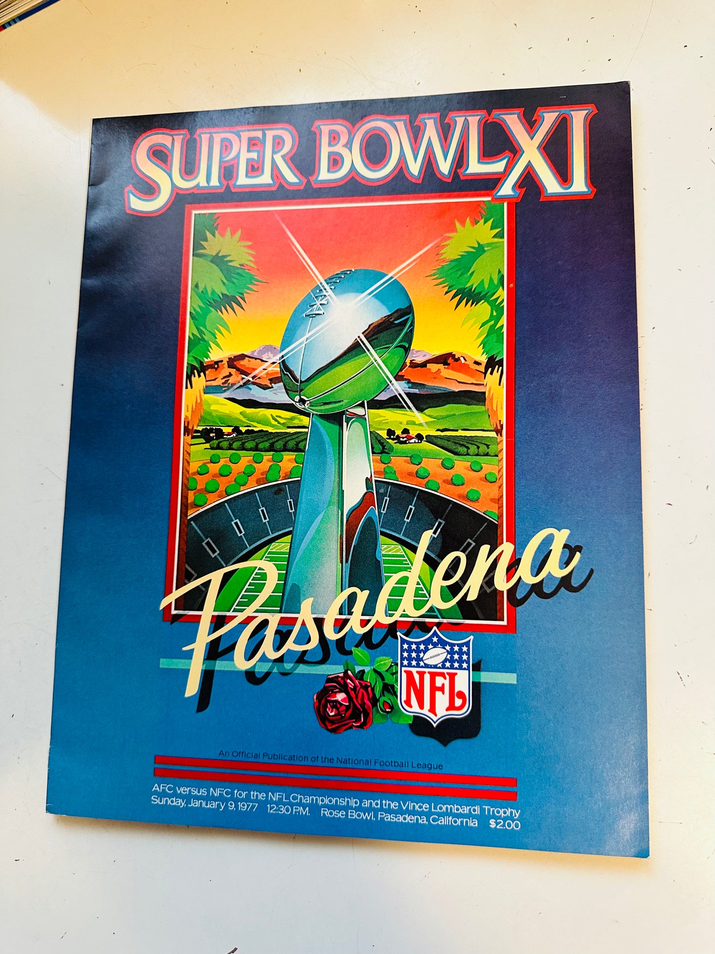 1977 Super Bowl original football game program