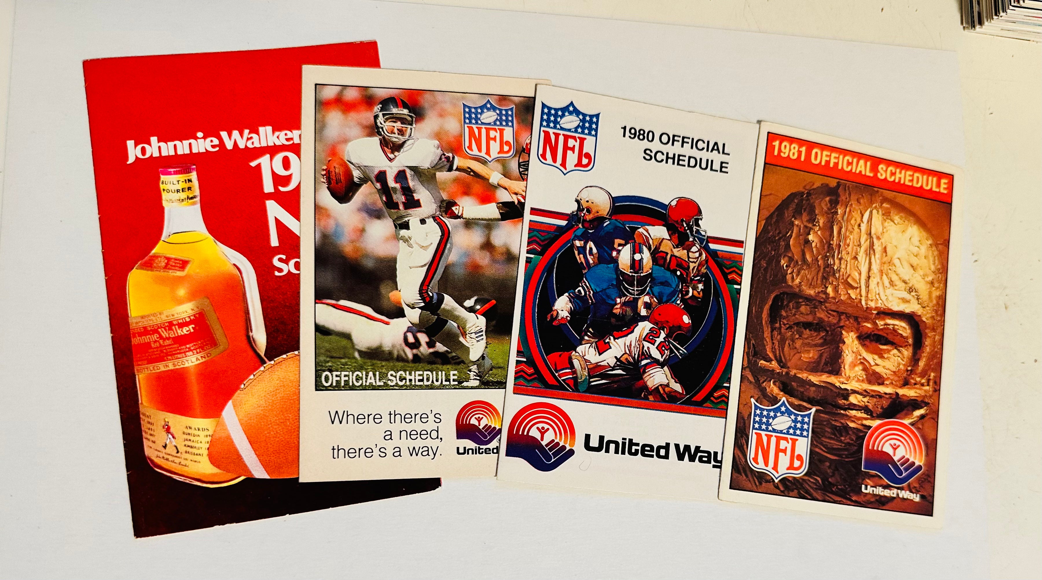 NFL vintage football schedules lots deal 1980s