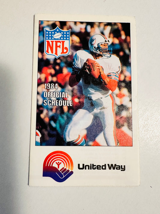 Dan Marino, Miami Dolphins, NFL football legends, rare rookie football schedule 1984