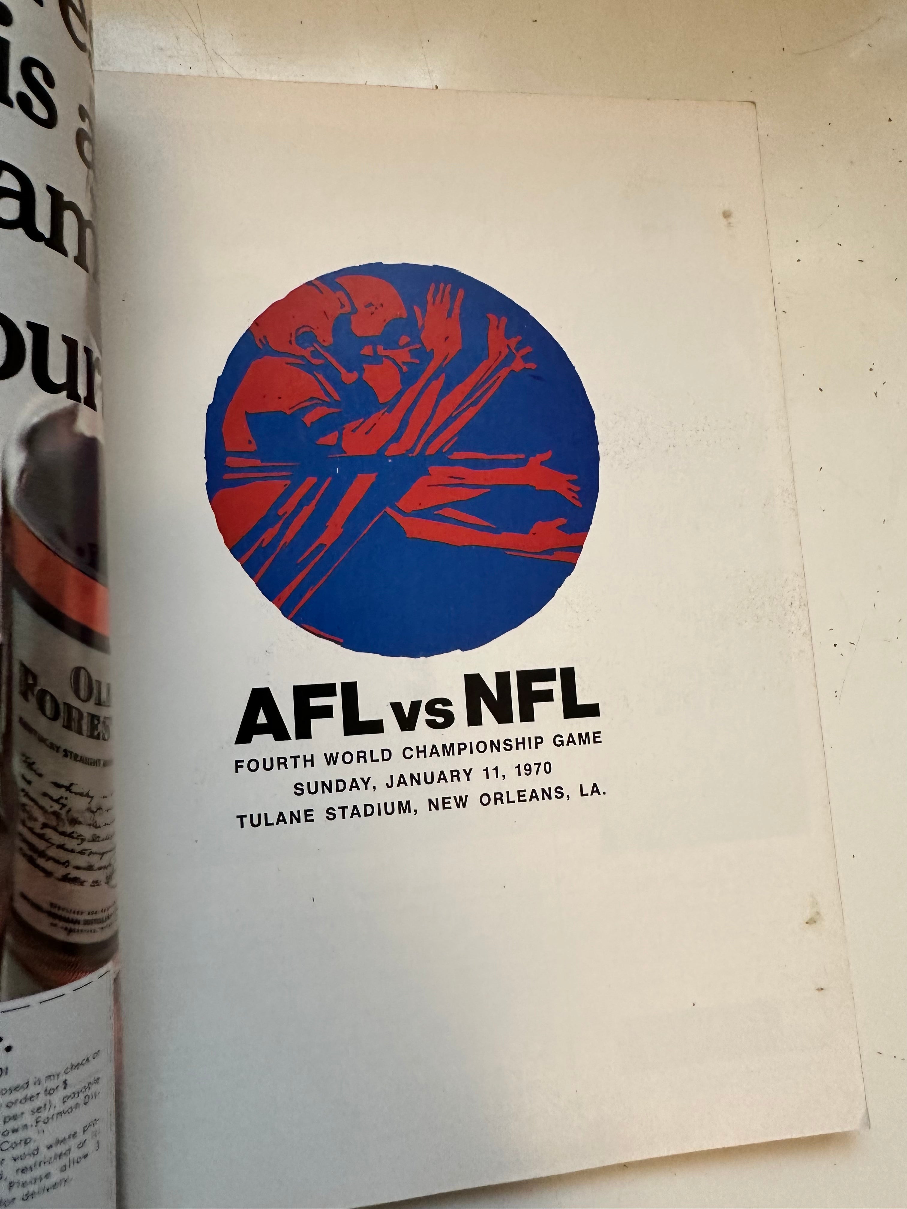 Super Bowl rare original game program 1970