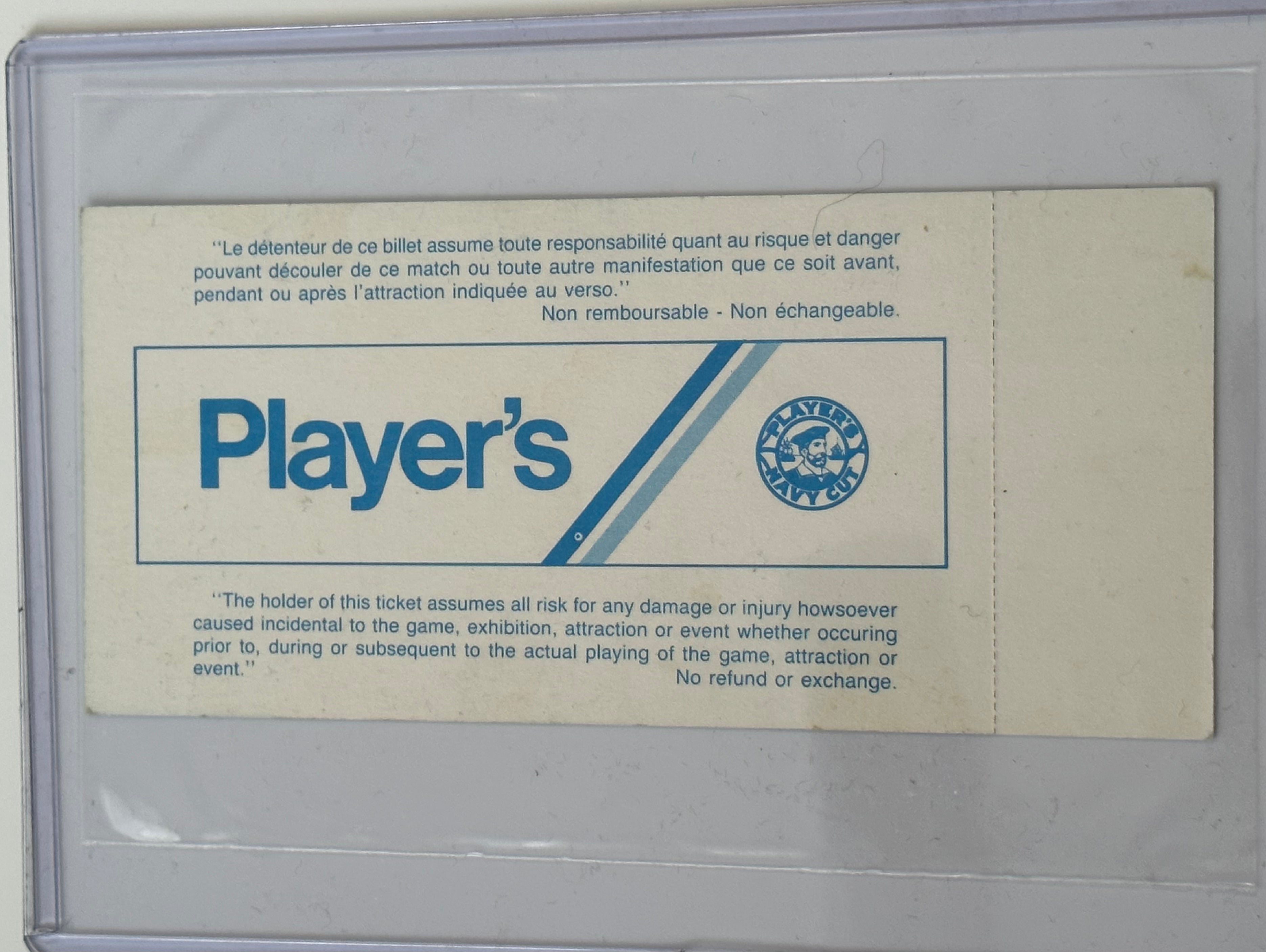 CFL football rare original Grey Cup ticket 1985