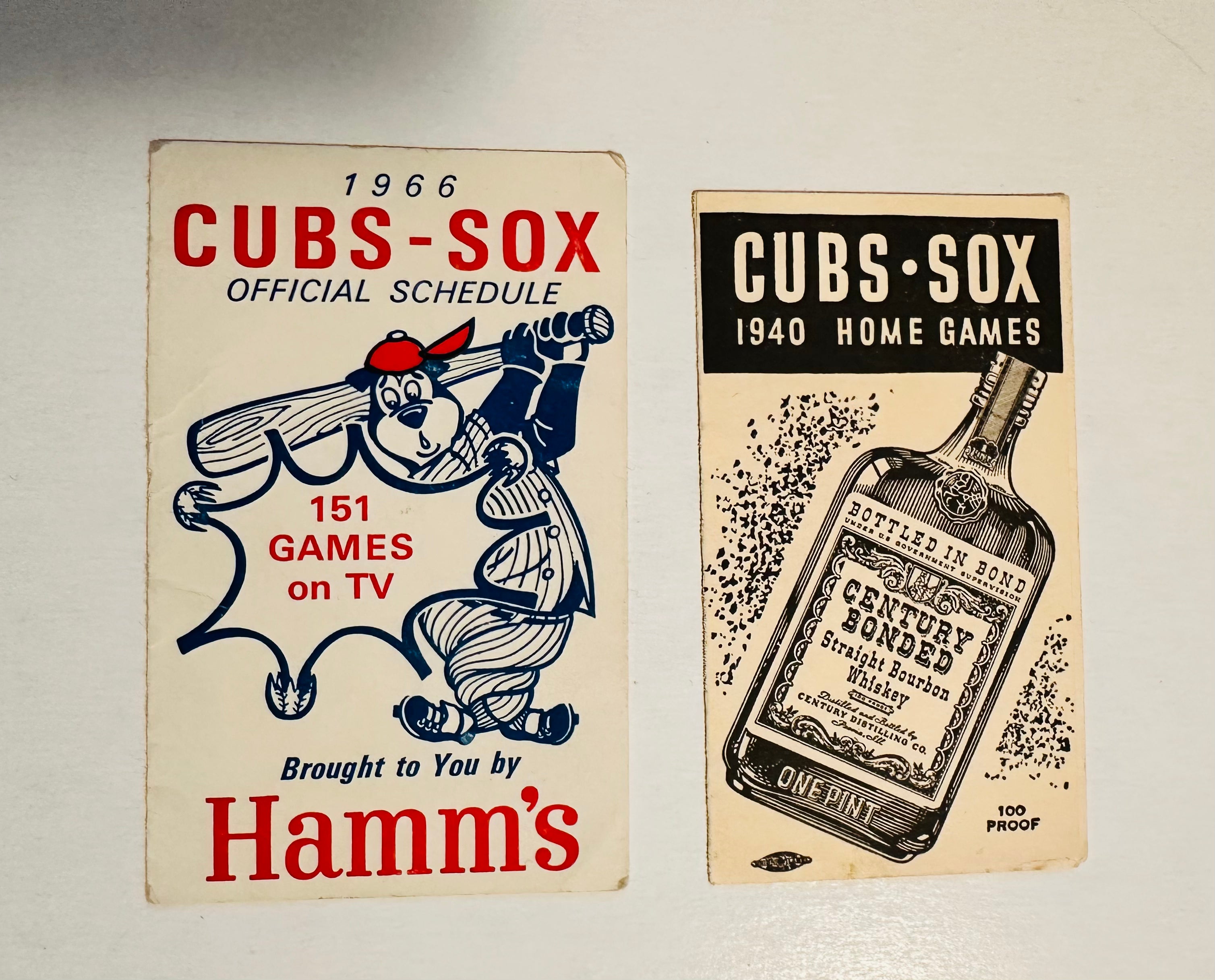 Chicago Cubs baseball vintage schedules 1940, 1966