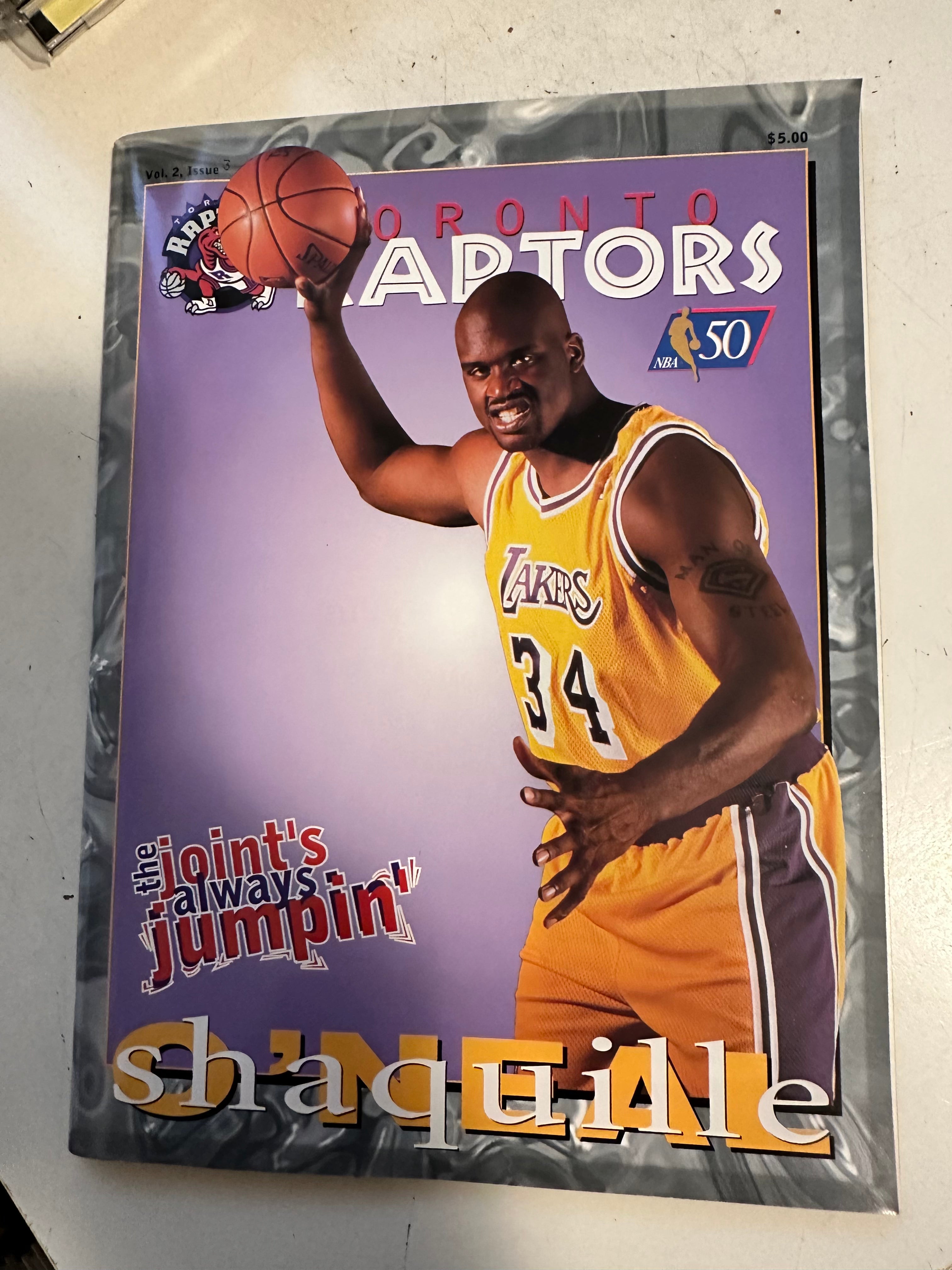 Toronto Raptors basketball game program with ticket 2000s
