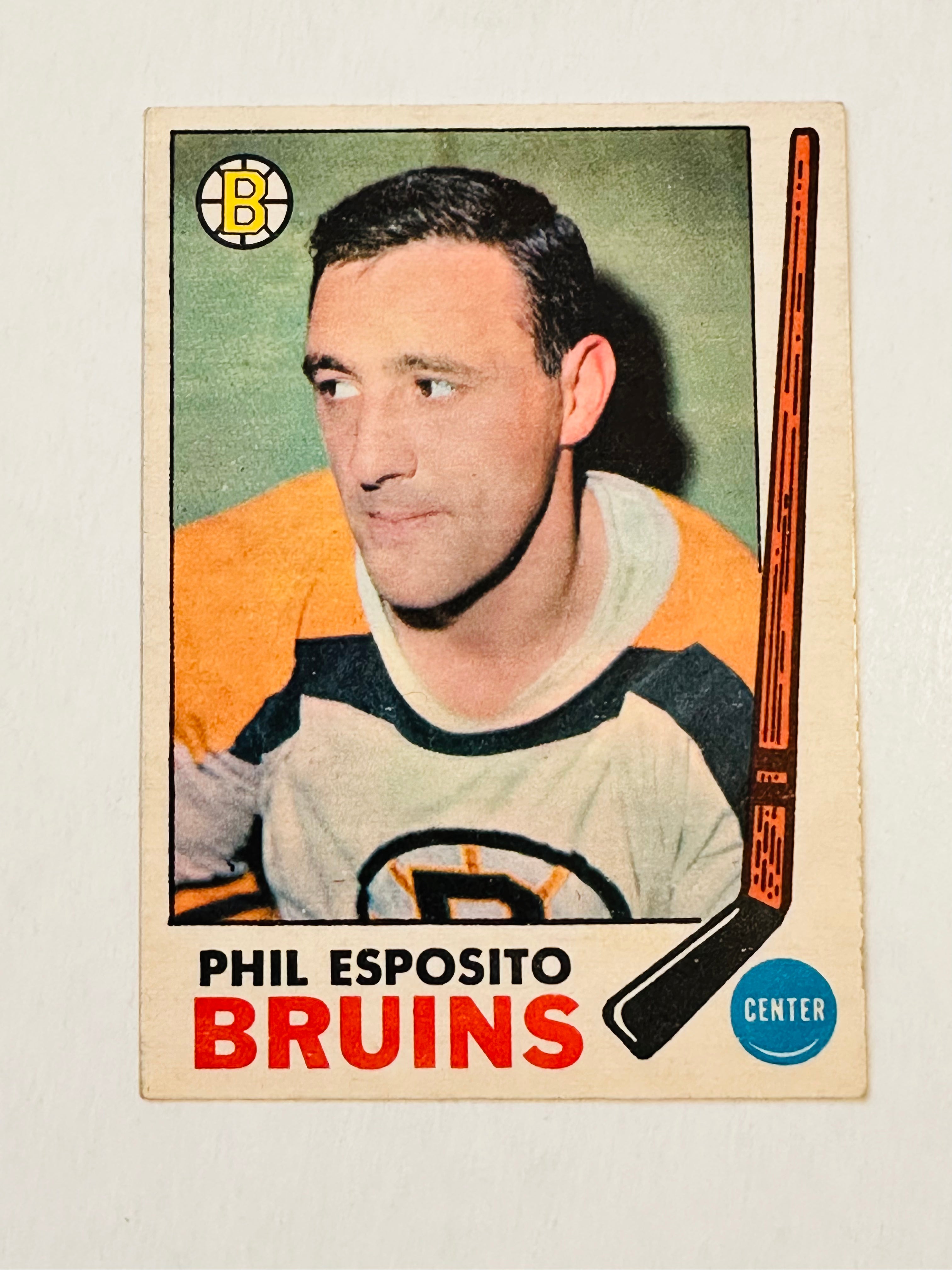 1969 Opc Phil Esposito hockey card with rare stamp on back