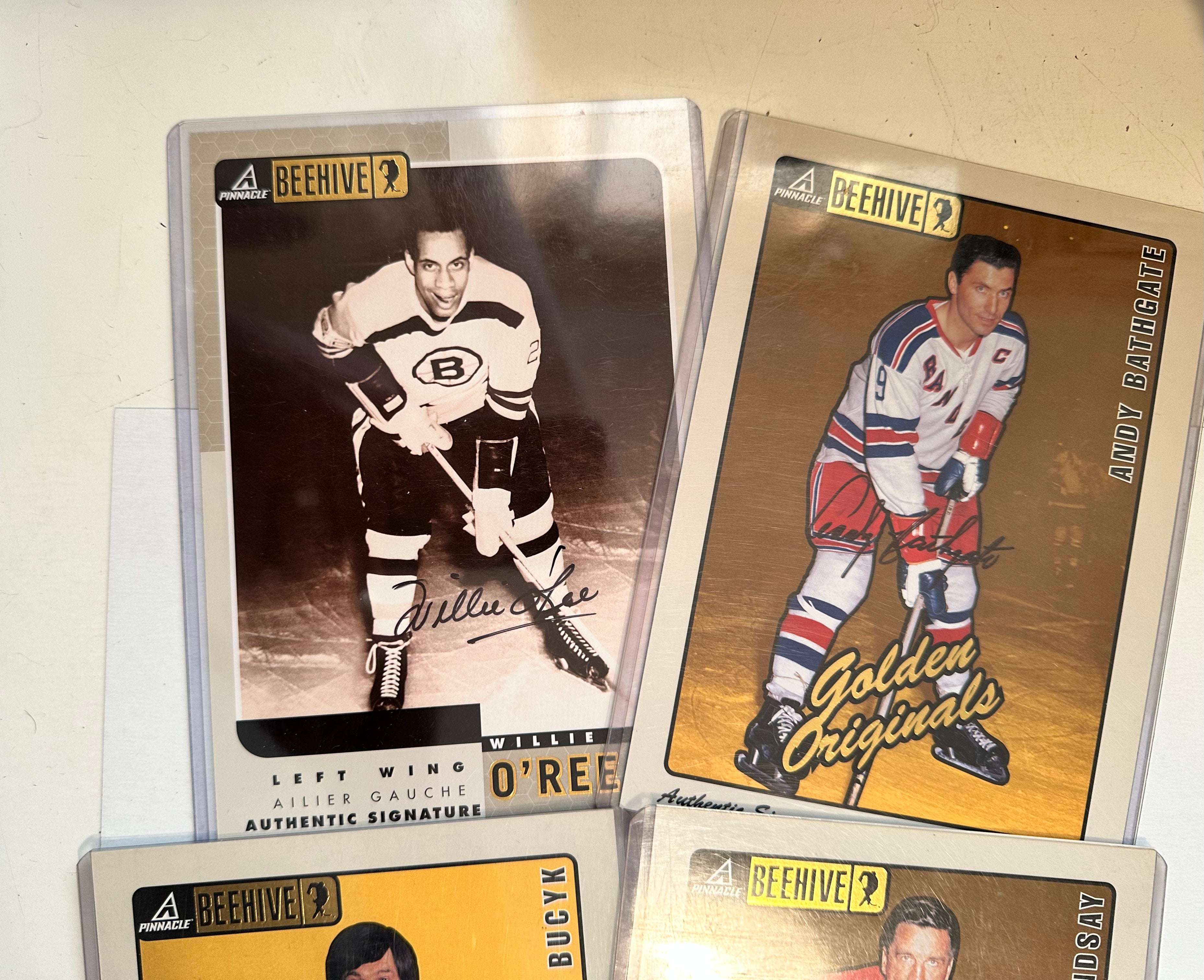Hockey 4 autograph inserts NHL legends 4x6 cards lot deal!