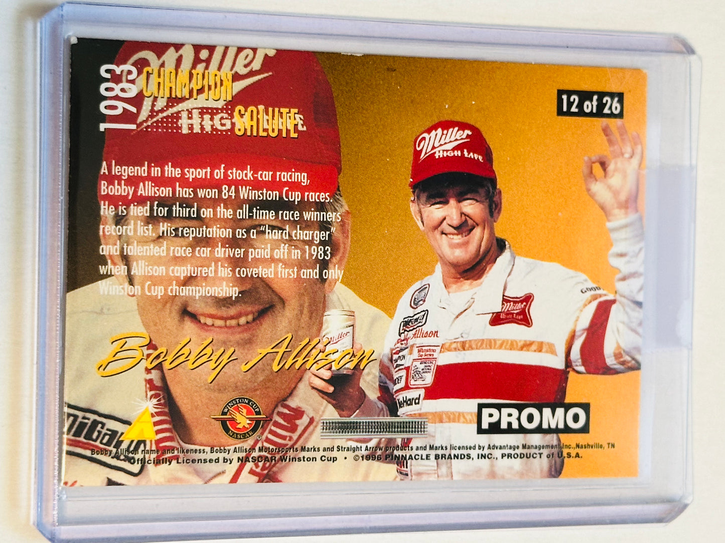 NASCAR Bobby Allison unique racing promo card with Diamond 1996