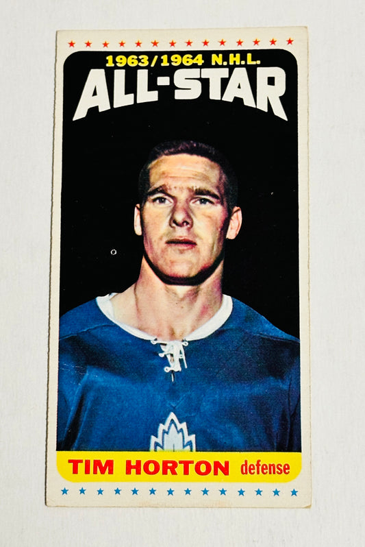 Tim Horton Topps “tallboy” rare All-Star hockey card vg-ex 1964