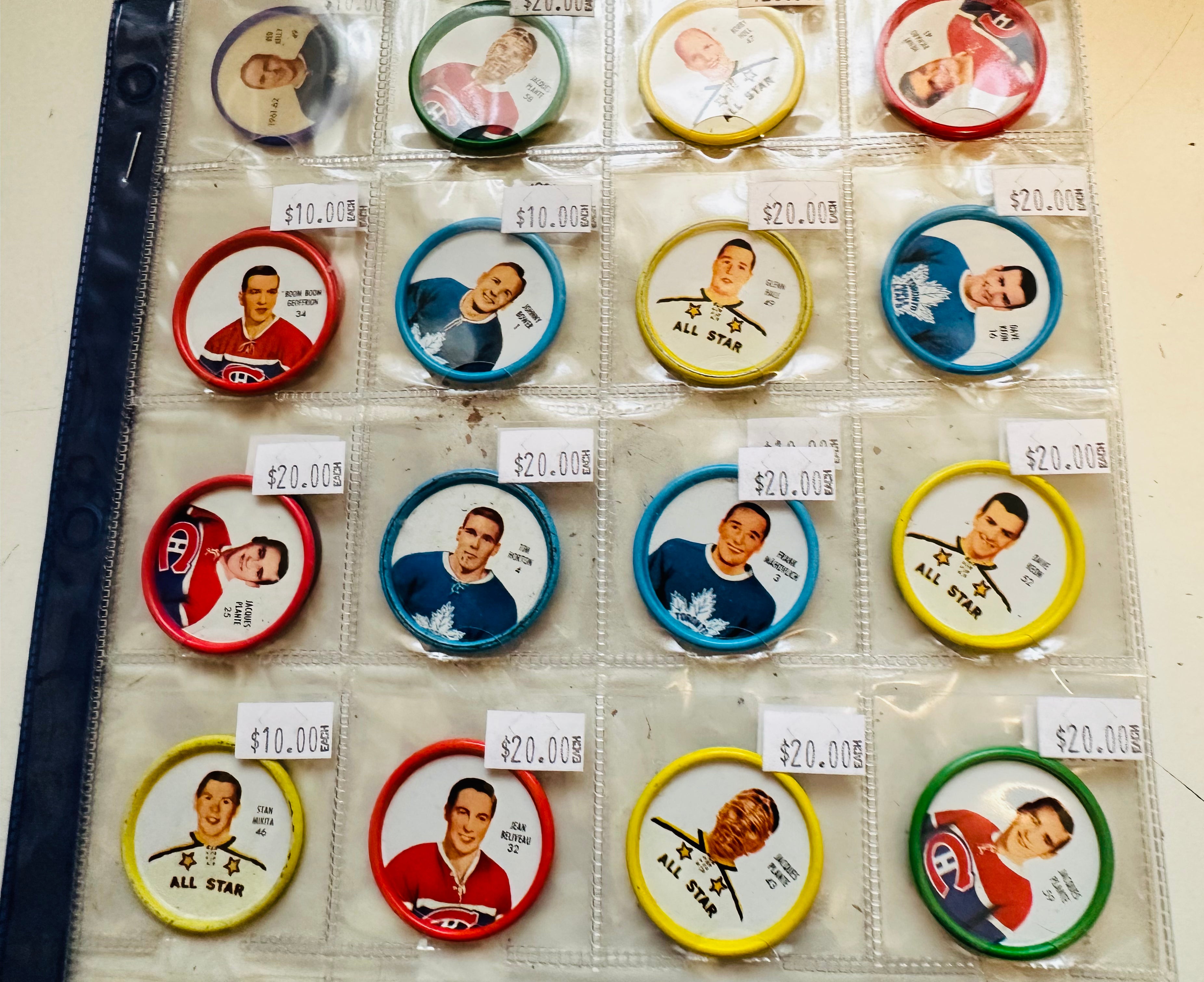 Salada hockey 31 coins, superstars lot deal 1960s