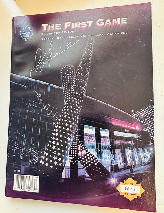 Darryl Sittler, Toronto Maple Leafs legend autographed first game at the ACC program sold with COA