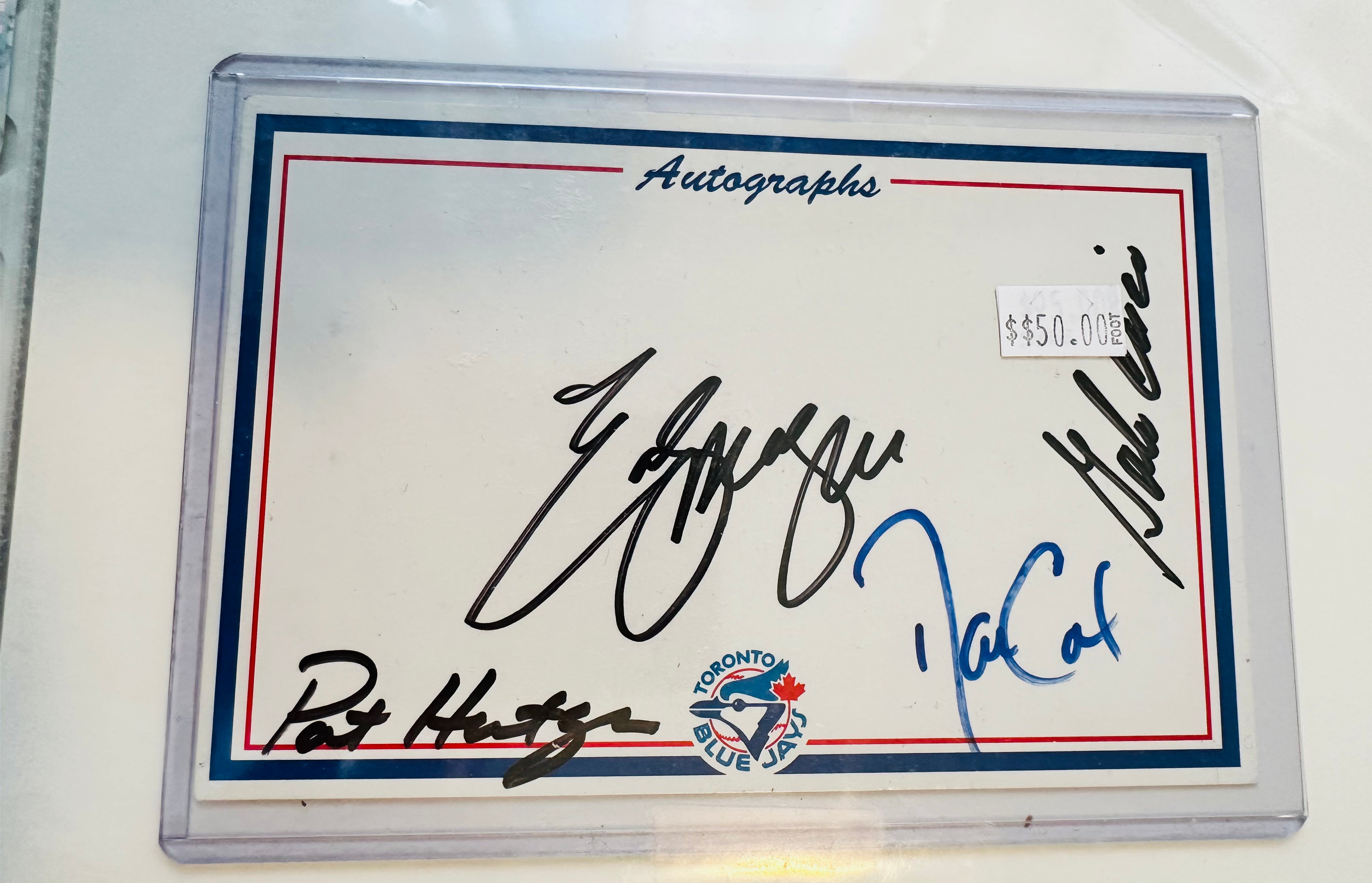 Toronto Blue Jays multi autographed collectable card sold with COA