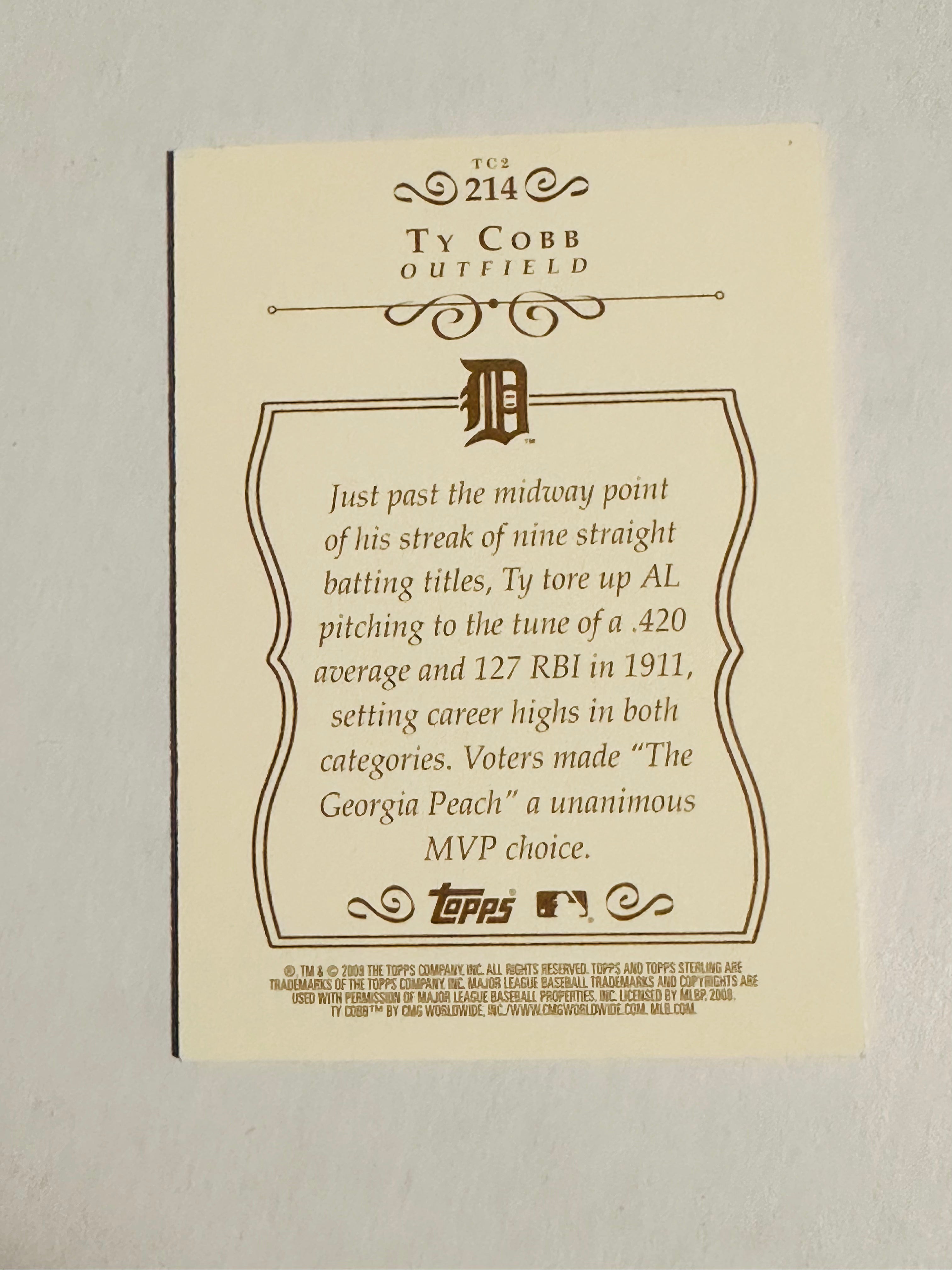 Ty Cobb baseball legend, top numbered insert baseball card
